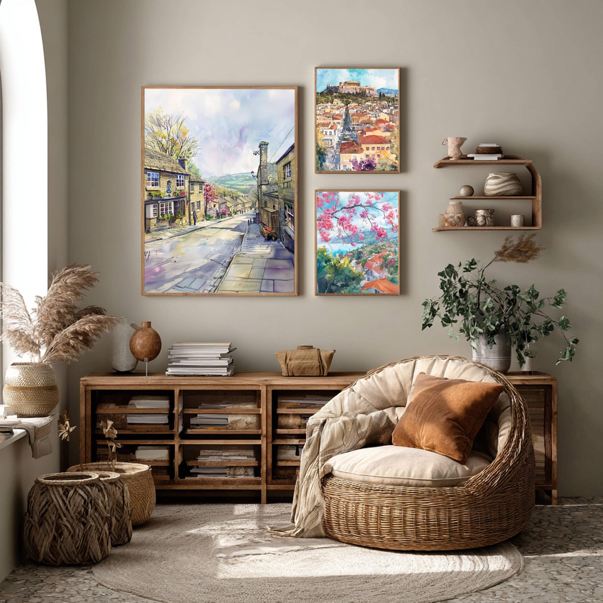 Haworth Yorkshire England Watercolor Print: United Kingdom Travel Art Poster - Image 2