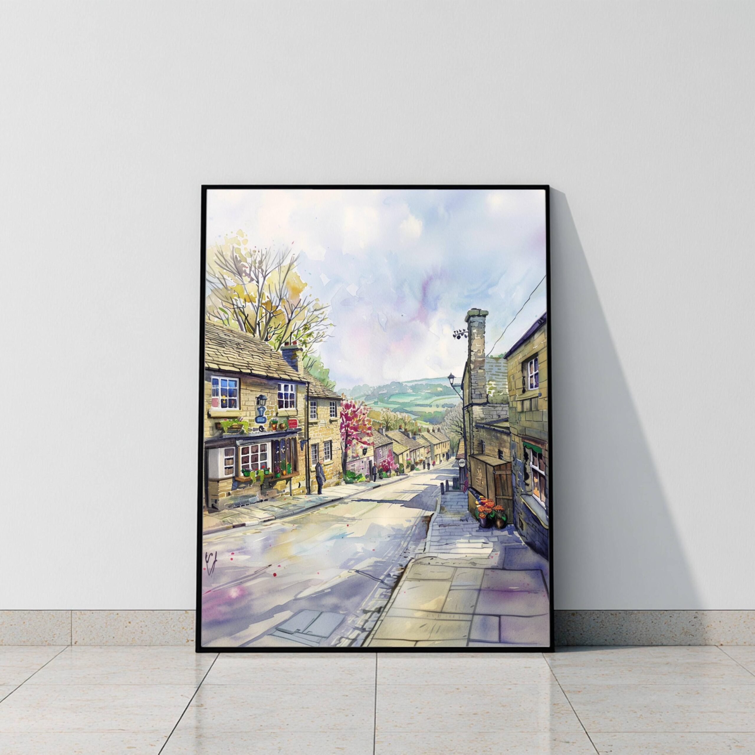 Haworth Yorkshire England Watercolor Print: United Kingdom Travel Art Poster - Image 10