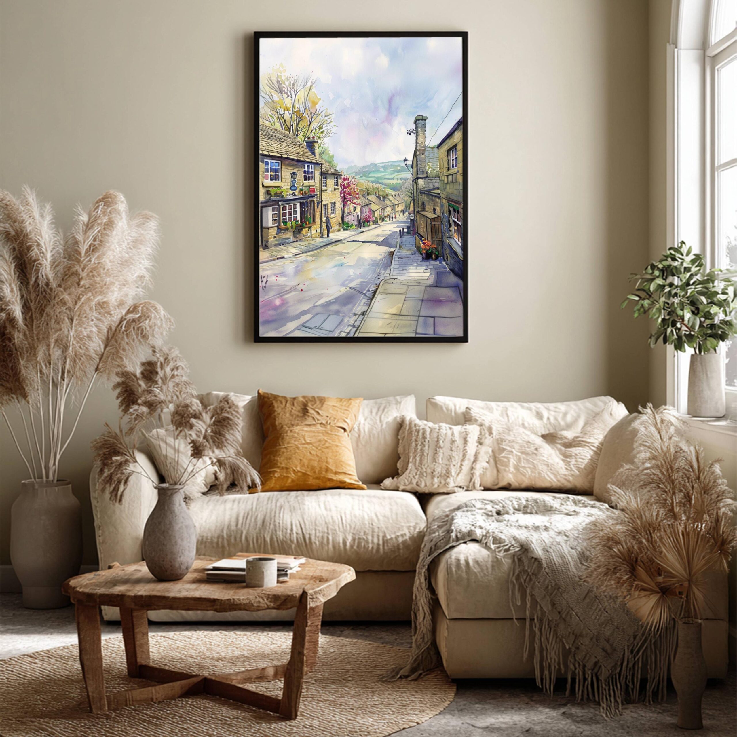 Haworth Yorkshire England Watercolor Print: United Kingdom Travel Art Poster - Image 4