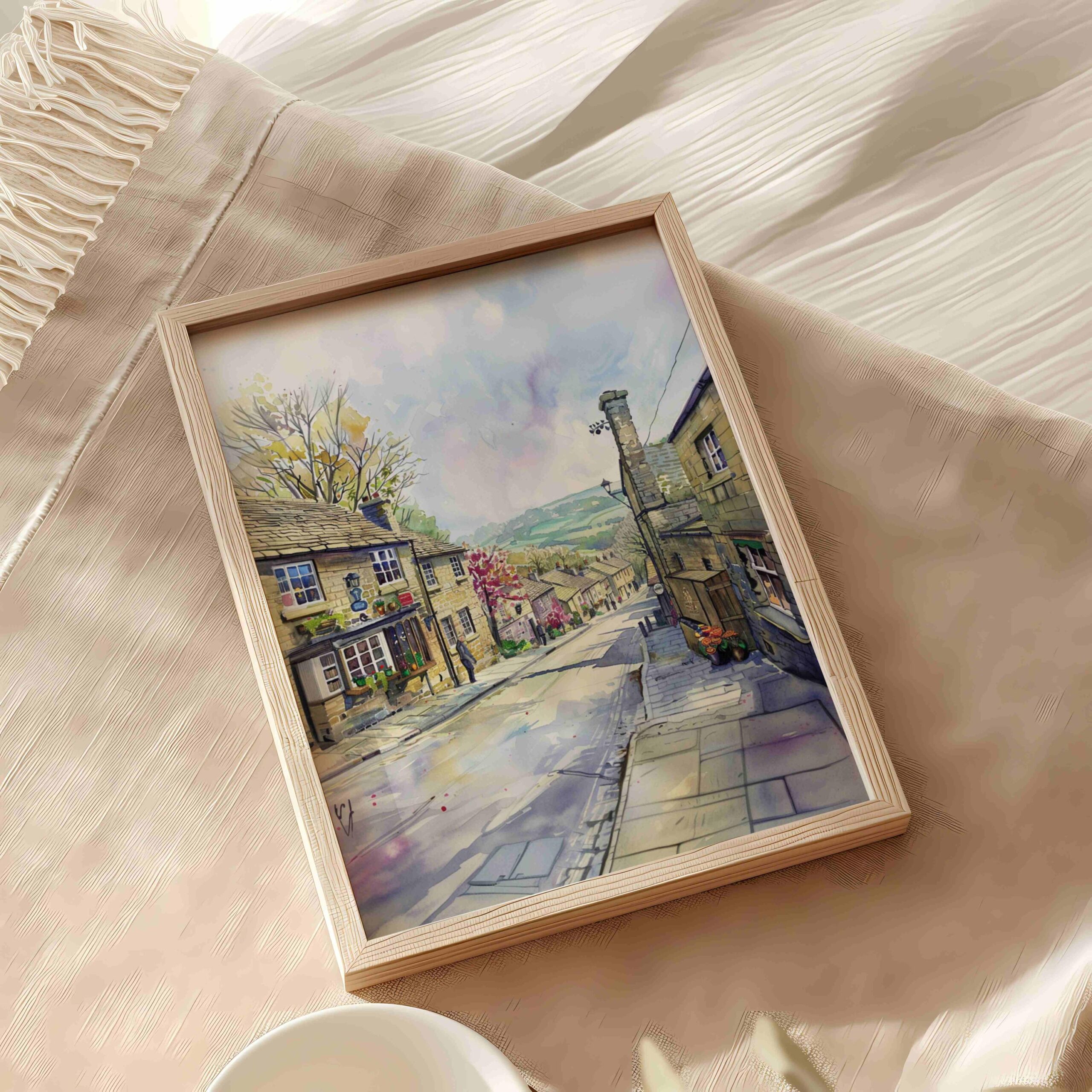Haworth Yorkshire England Watercolor Print: United Kingdom Travel Art Poster - Image 6