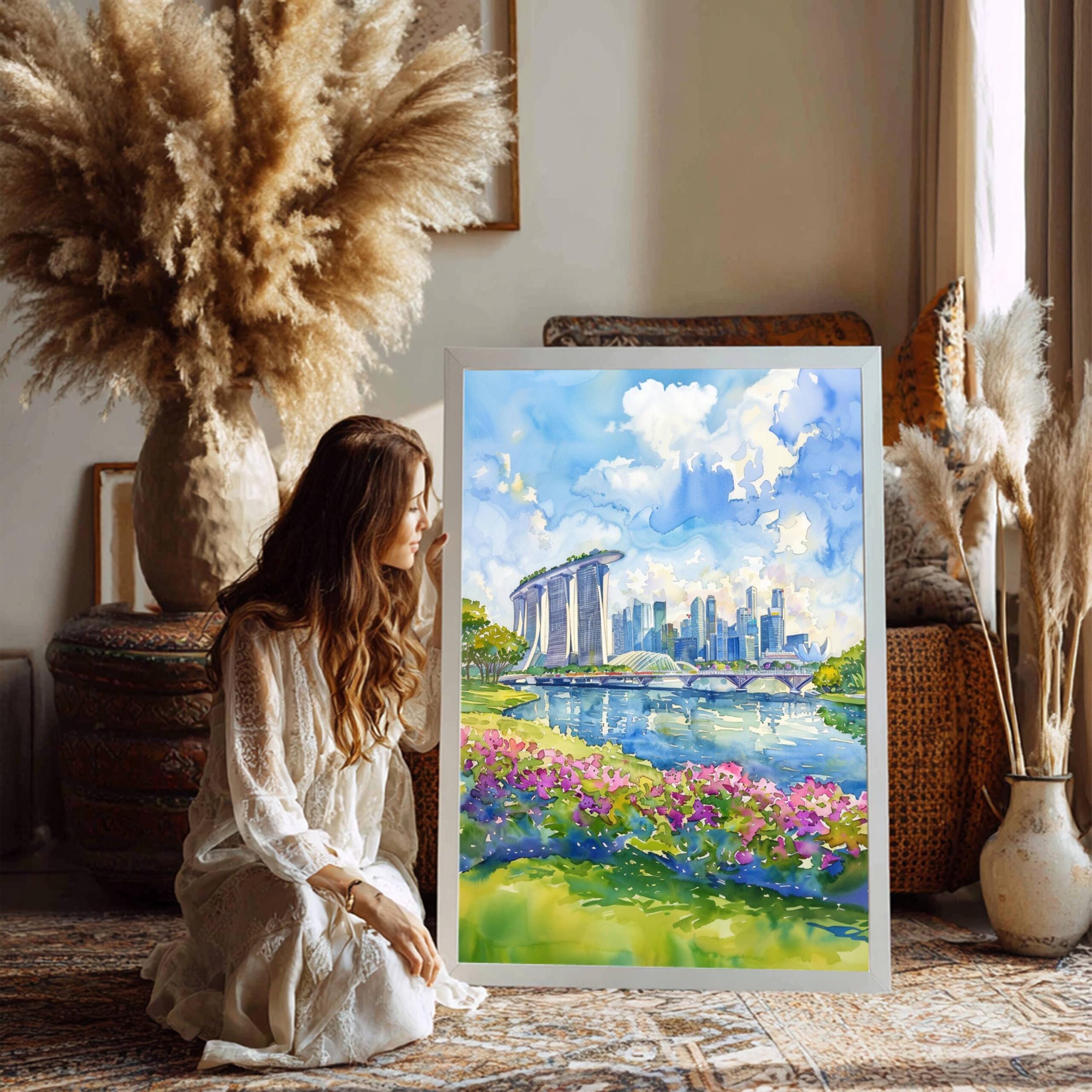Singapore Asia Watercolor Print: Asian Travel Art Poster - Image 7