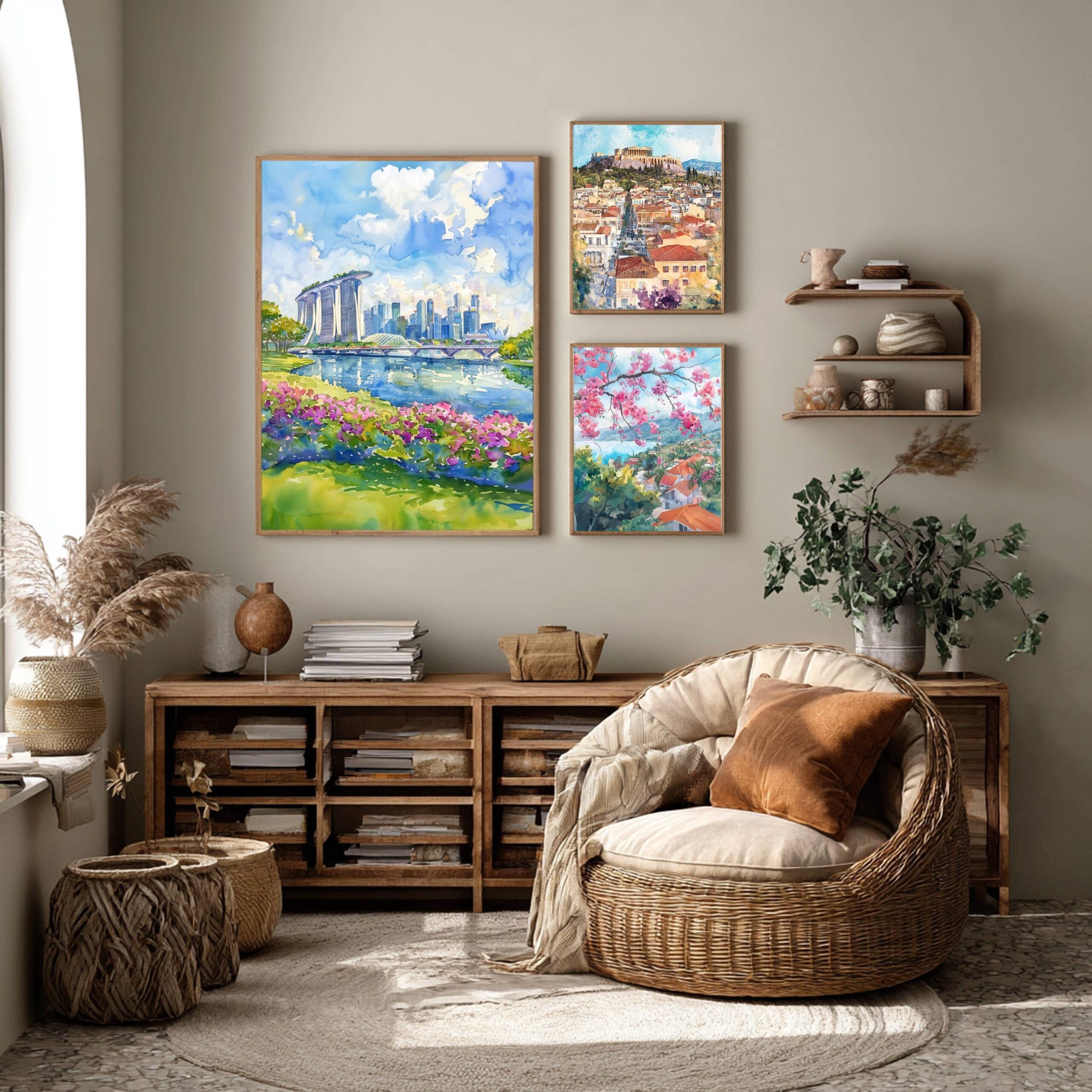 Singapore Asia Watercolor Print: Asian Travel Art Poster - Image 2