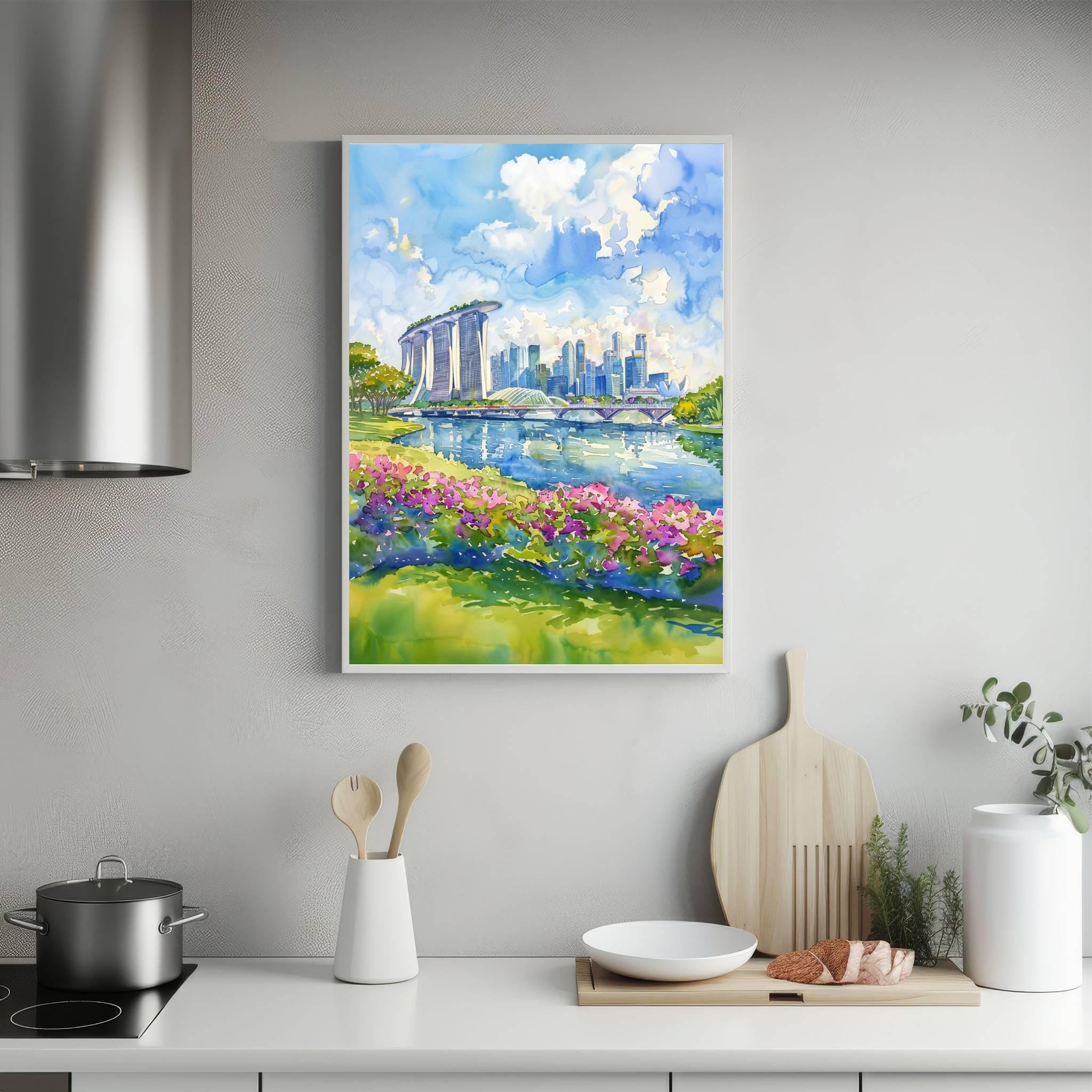 Singapore Asia Watercolor Print: Asian Travel Art Poster - Image 5
