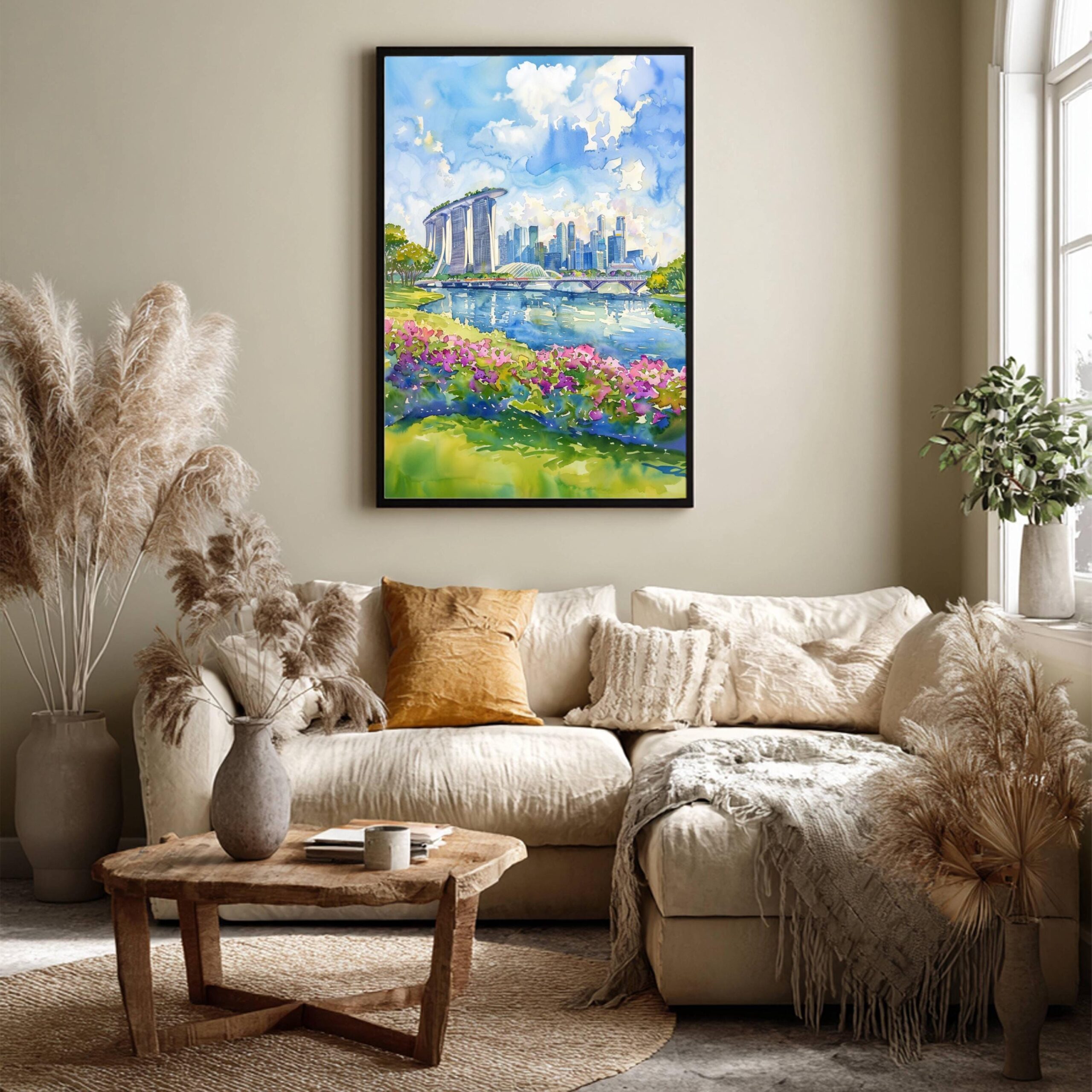 Singapore Asia Watercolor Print: Asian Travel Art Poster - Image 3