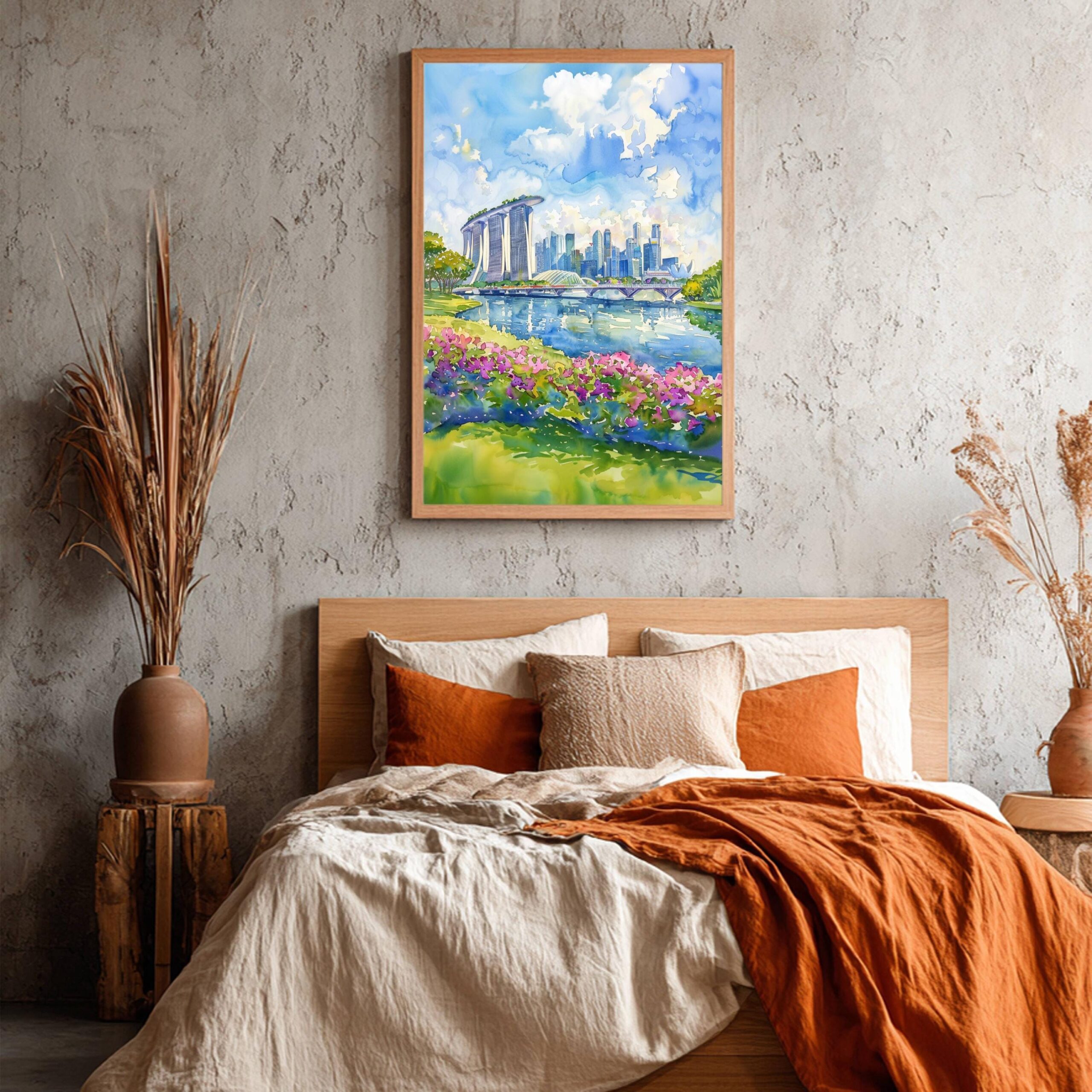 Singapore Asia Watercolor Print: Asian Travel Art Poster - Image 4