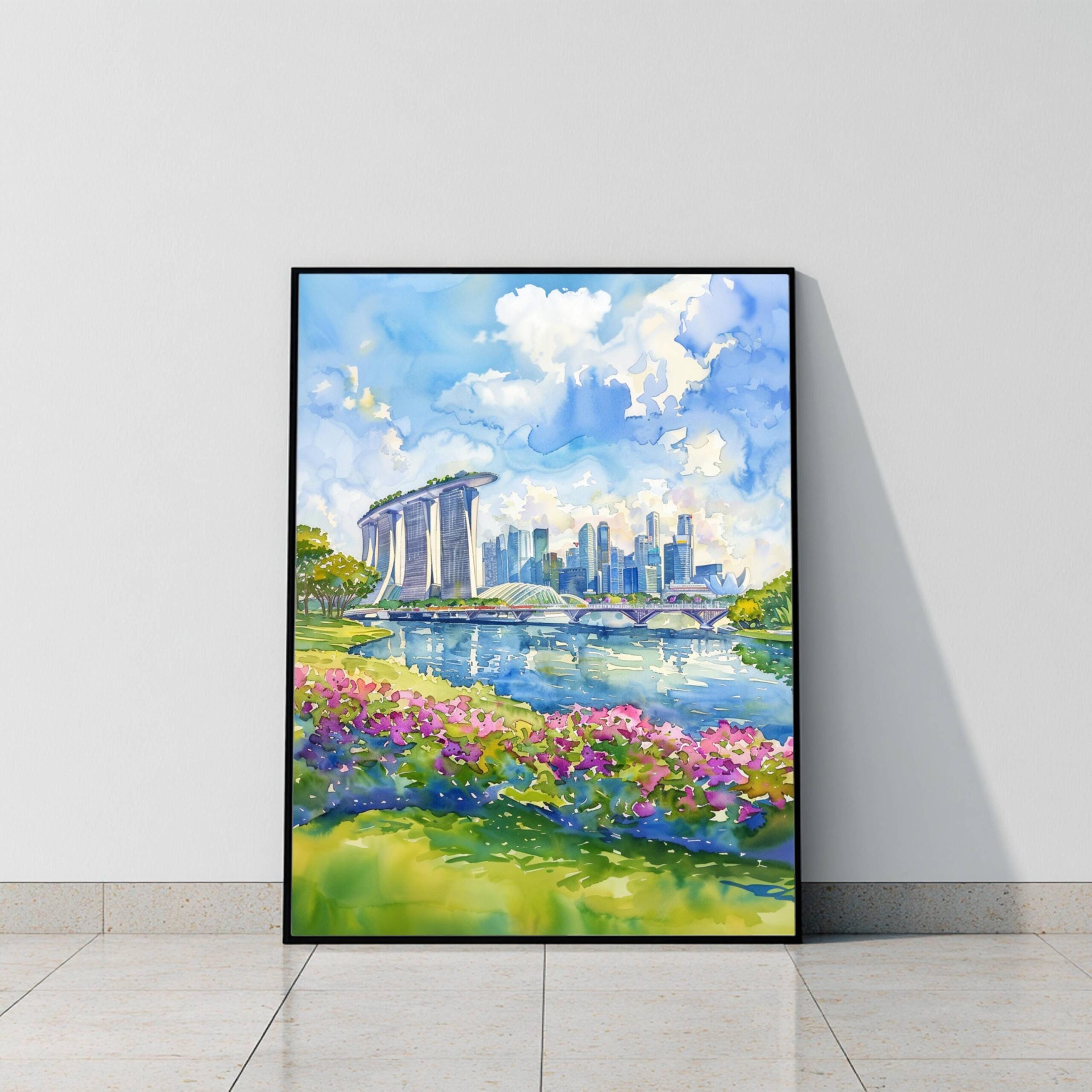Singapore Asia Watercolor Print: Asian Travel Art Poster - Image 10