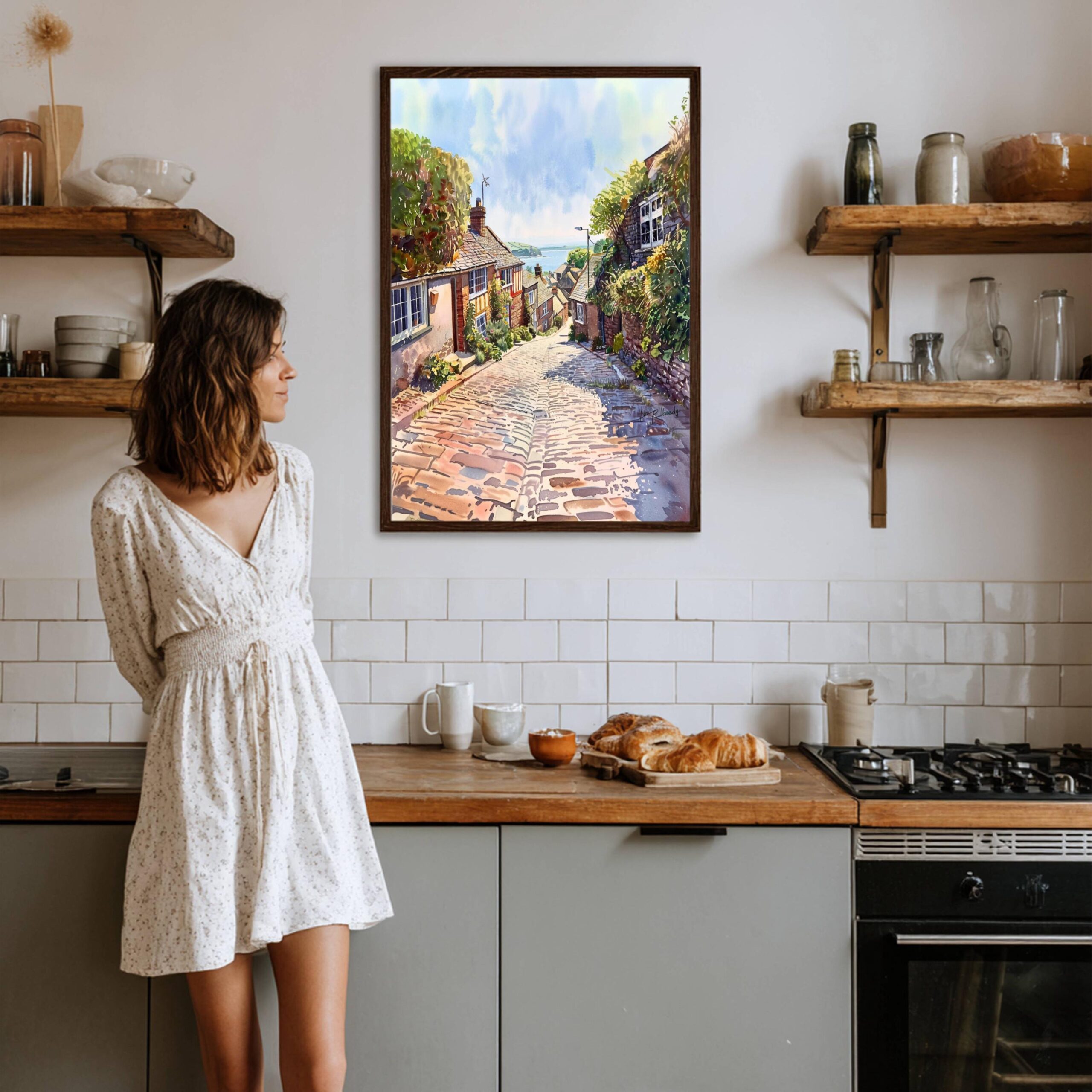 Clovelly Devon England Watercolor Print: United Kingdom Travel Art Poster - Image 8