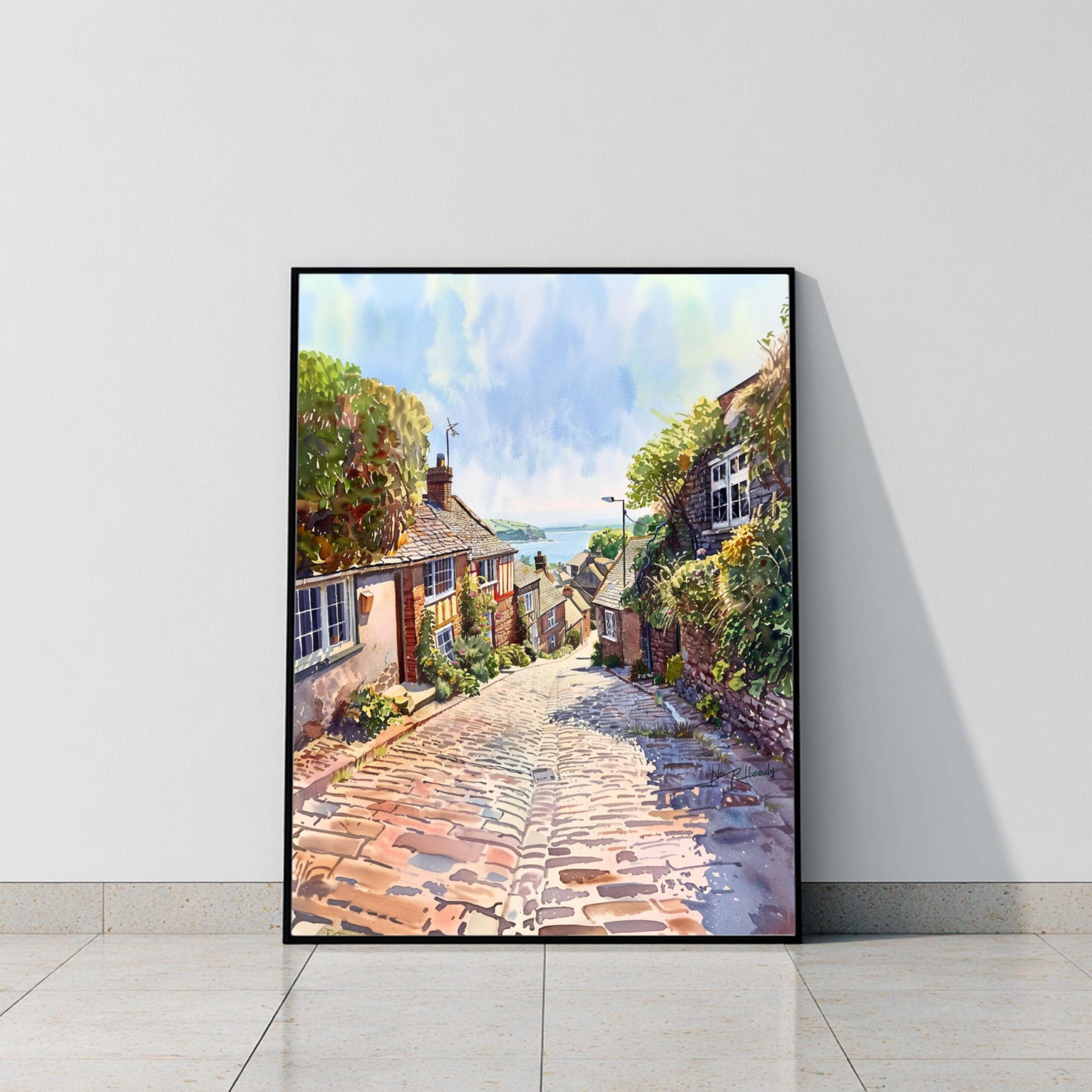 Clovelly Devon England Watercolor Print: United Kingdom Travel Art Poster - Image 10