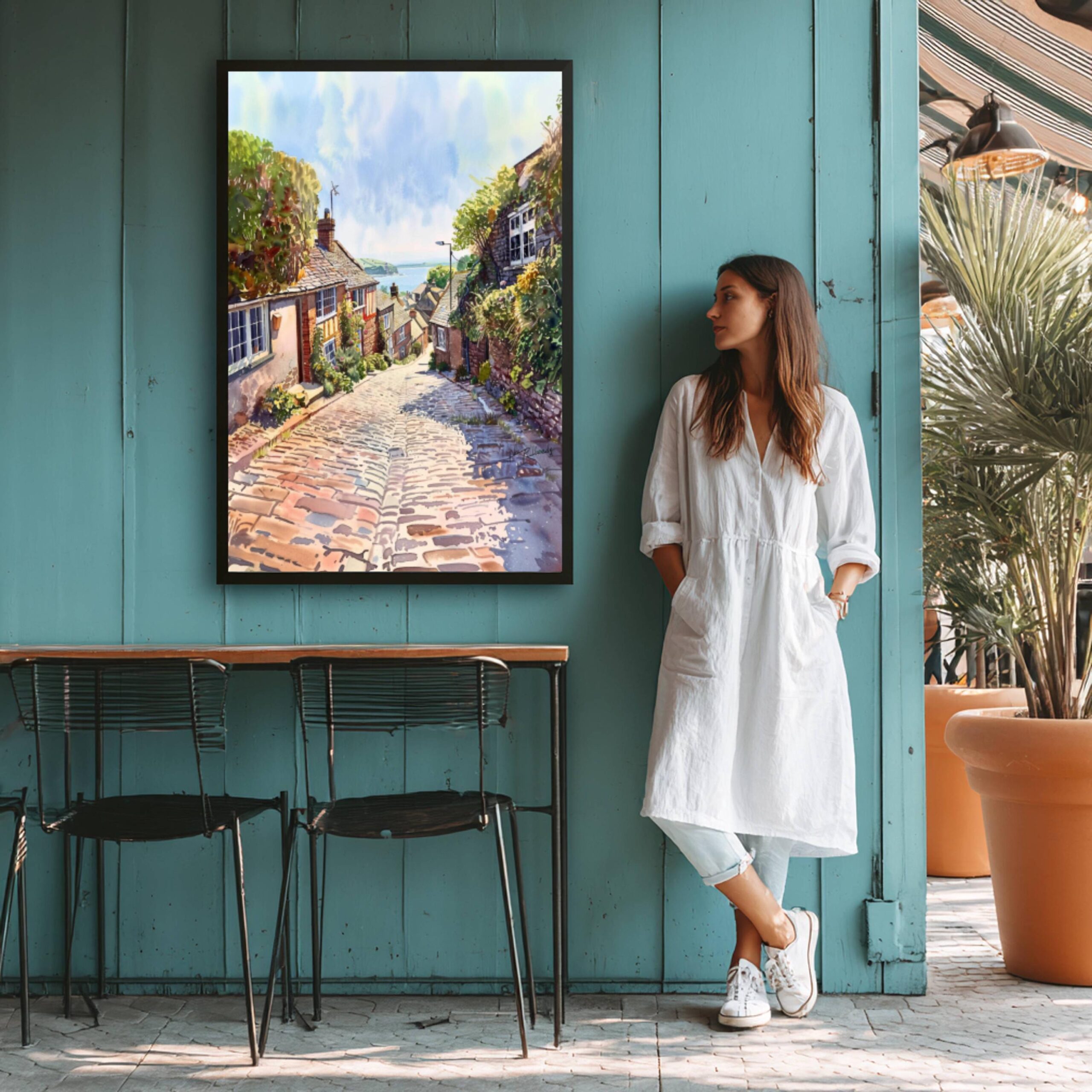 Clovelly Devon England Watercolor Print: United Kingdom Travel Art Poster - Image 9