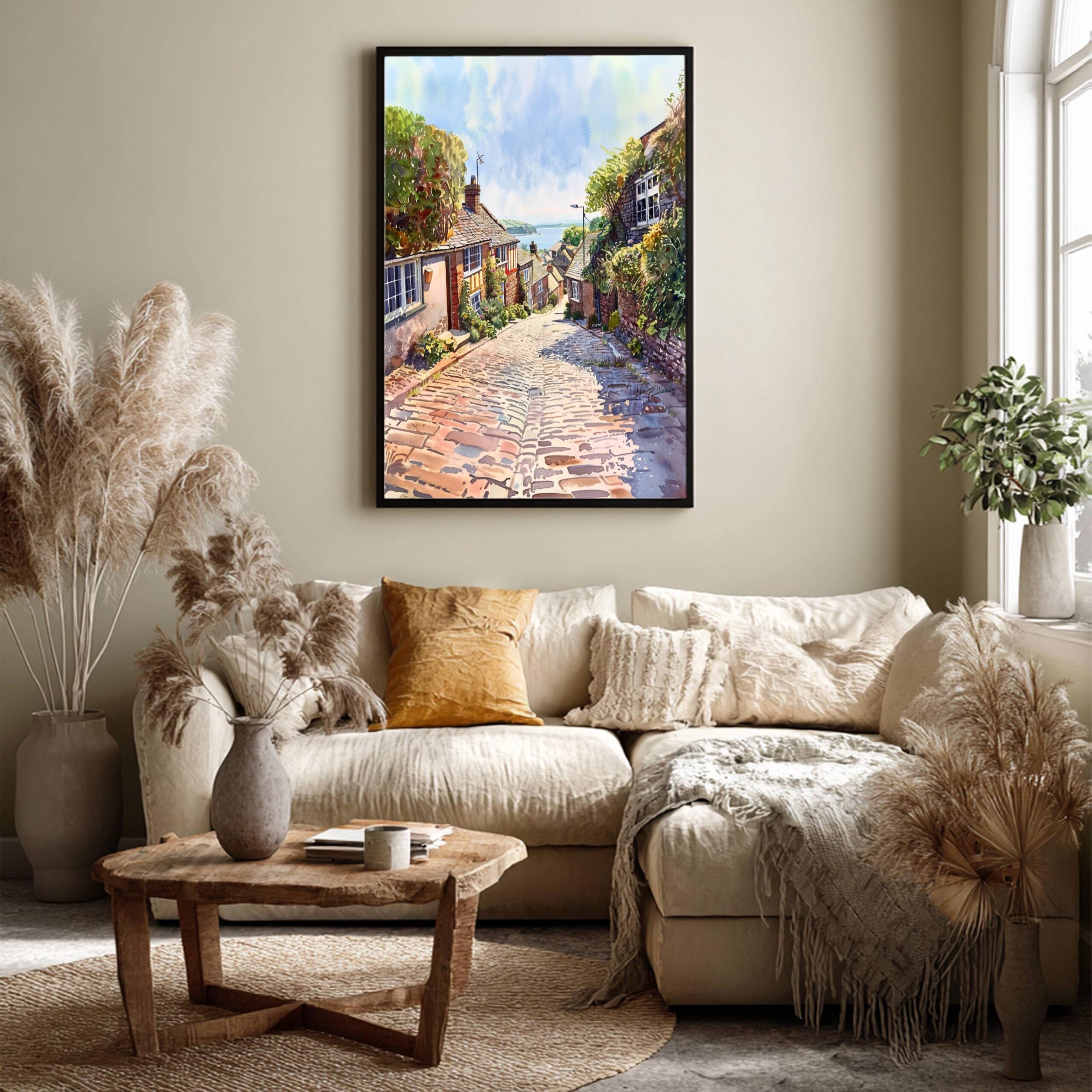 Clovelly Devon England Watercolor Print: United Kingdom Travel Art Poster - Image 3