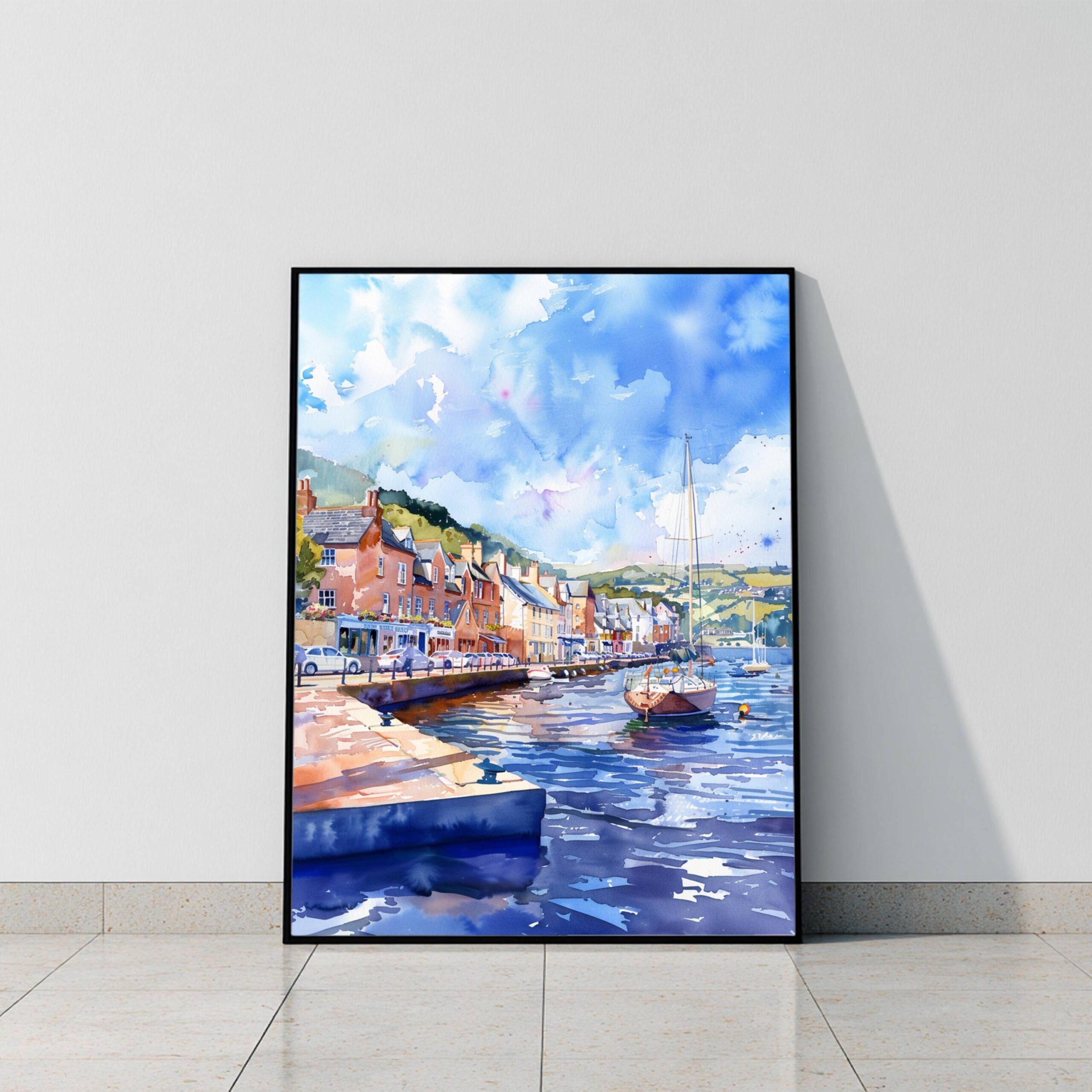 Dartmouth Devon England Watercolor Print: United Kingdom Travel Art Poster - Image 10