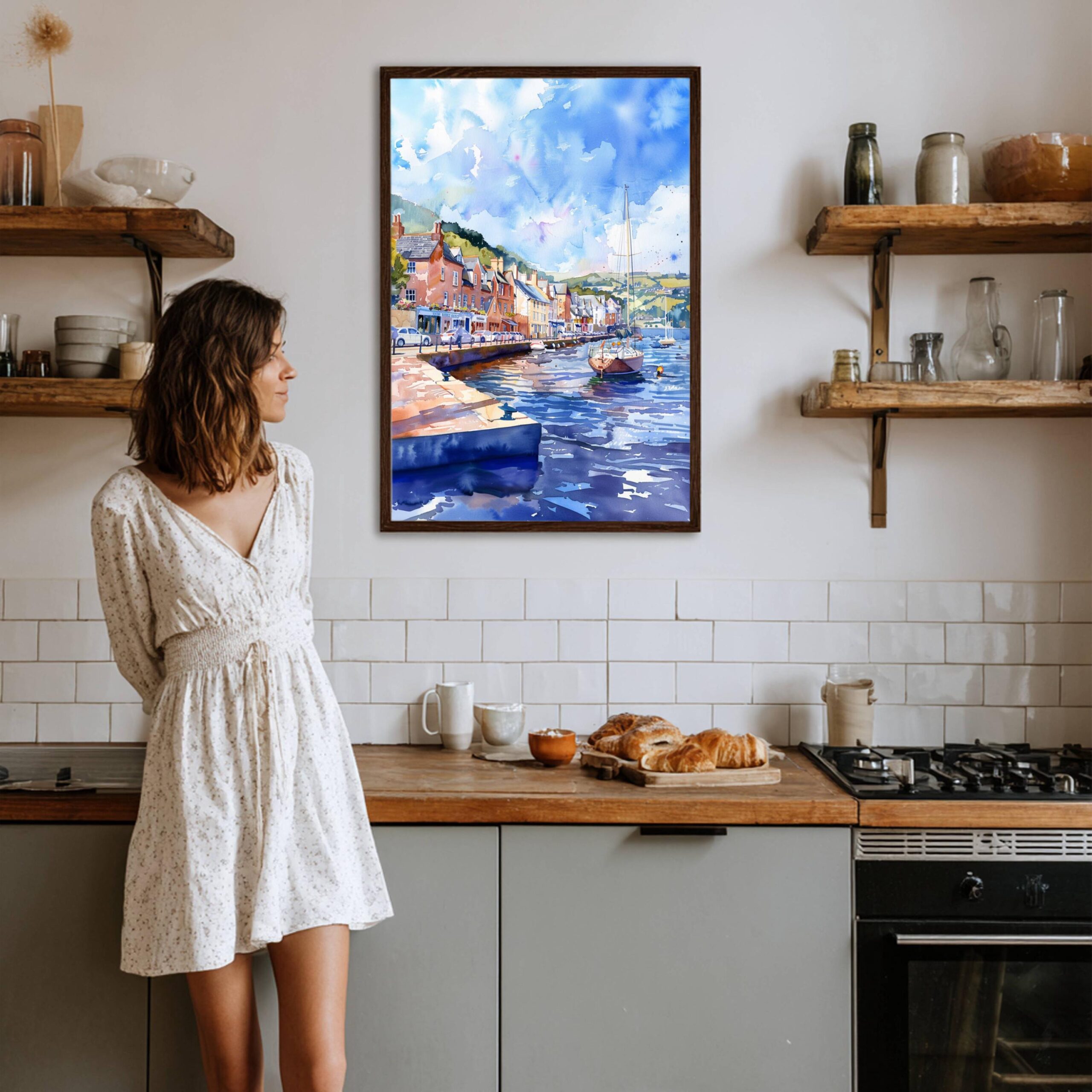 Dartmouth Devon England Watercolor Print: United Kingdom Travel Art Poster - Image 8