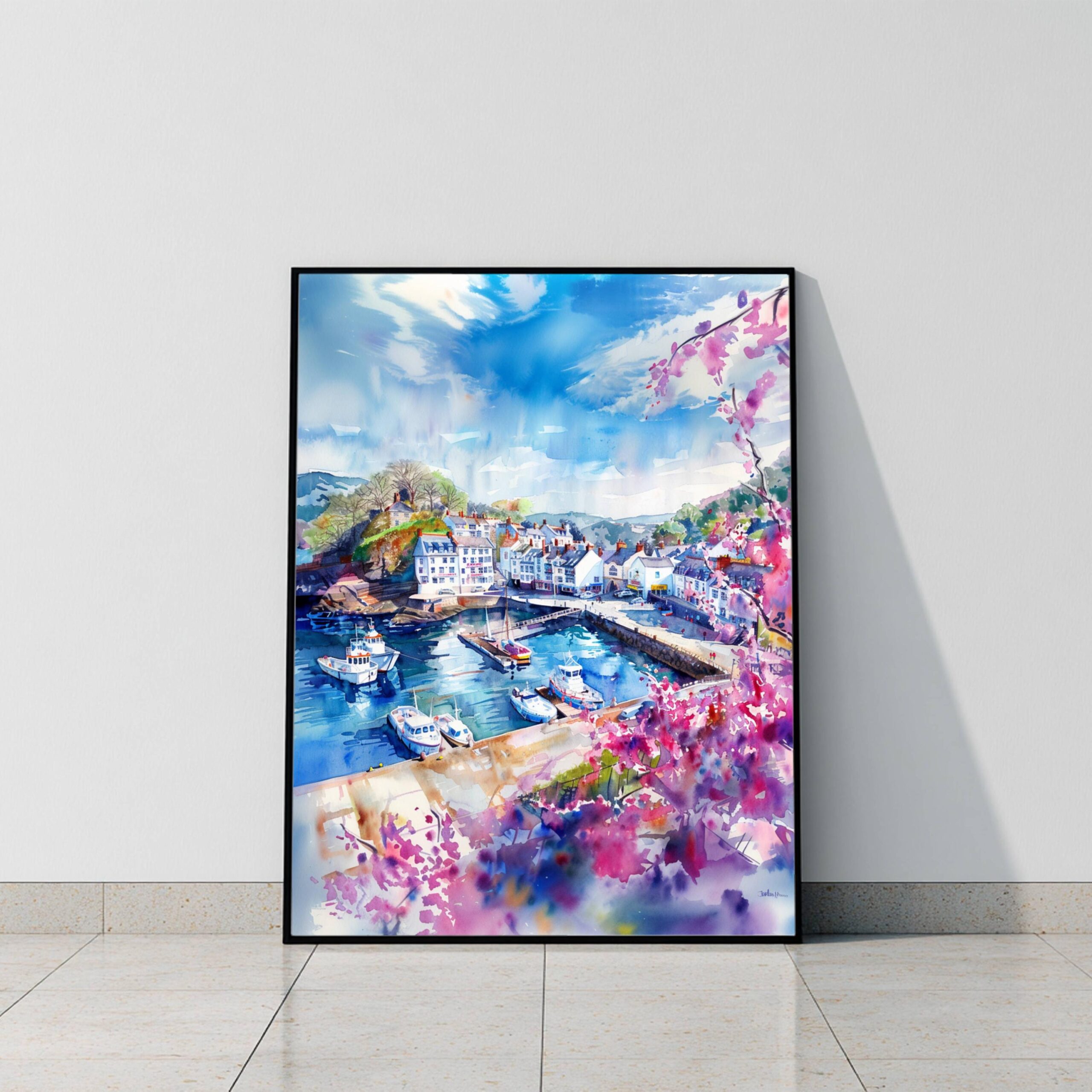 Ilfracombe Devon England Watercolor Print: United Kingdom Travel Art Poster - Image 10