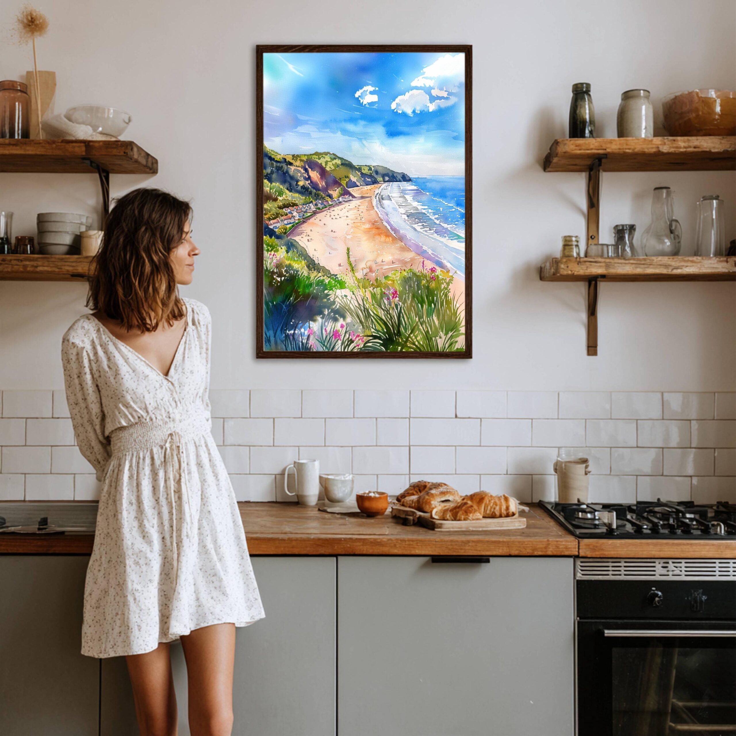 Woolacombe Devon England Watercolor Print: United Kingdom Travel Art Poster - Image 8