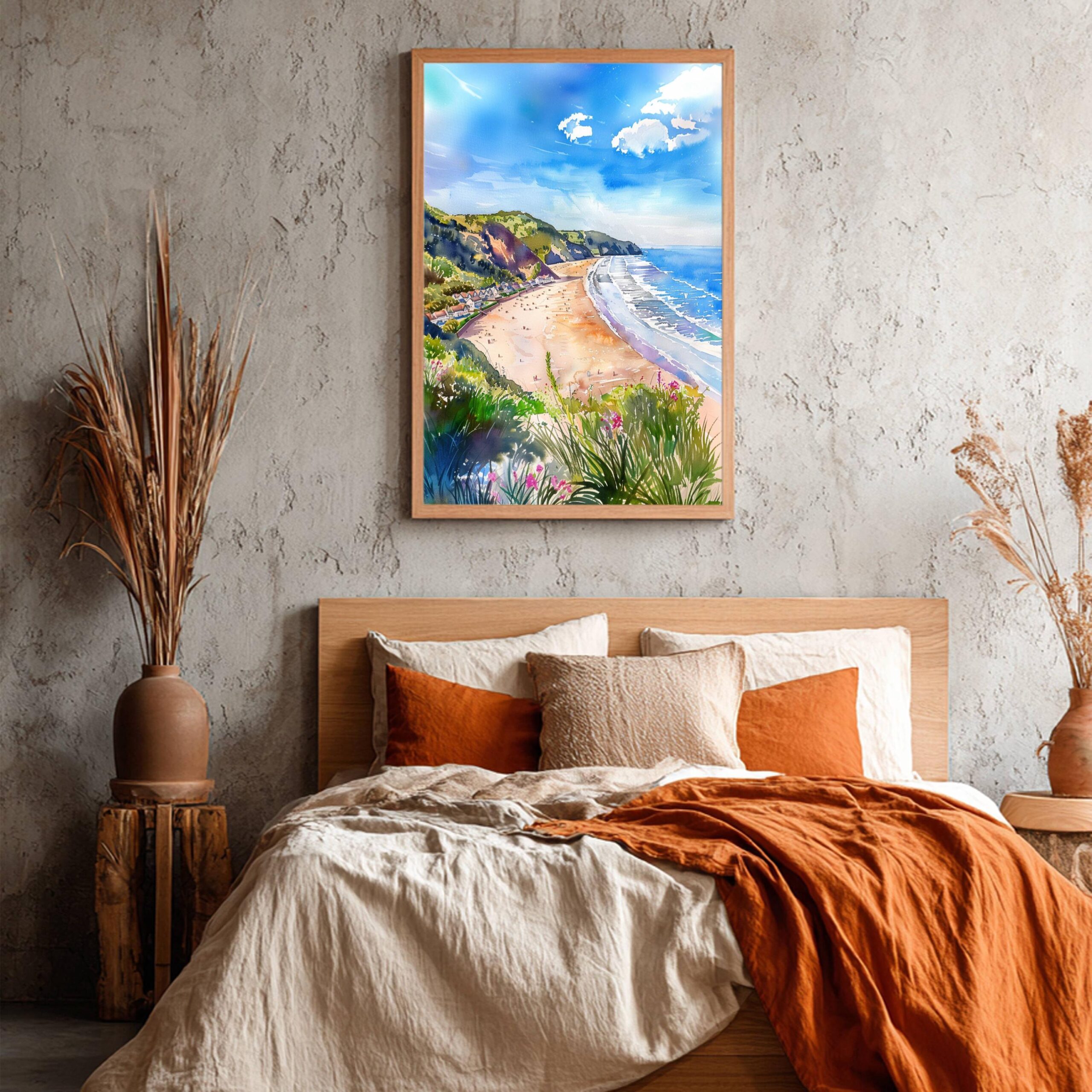 Woolacombe Devon England Watercolor Print: United Kingdom Travel Art Poster - Image 4