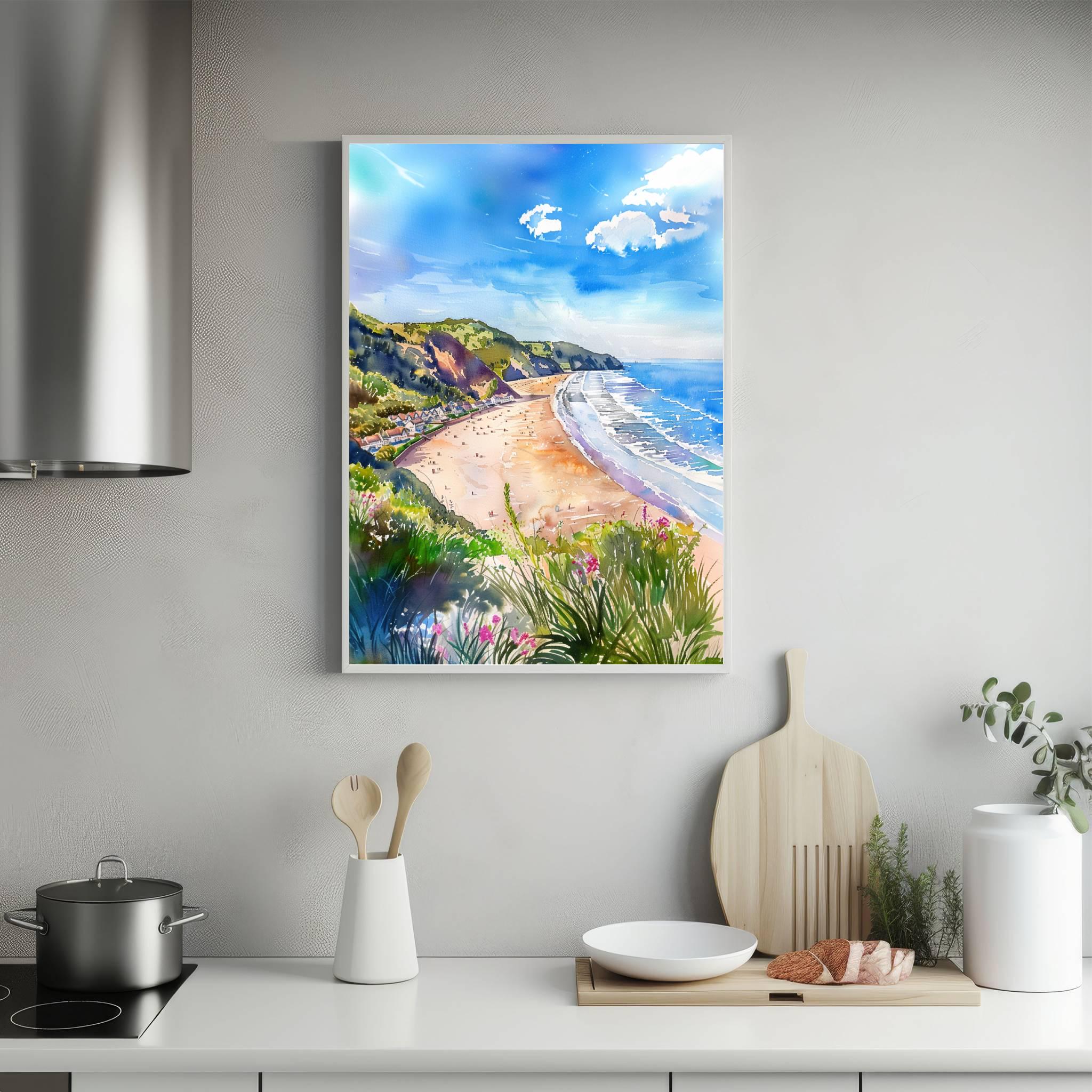 Woolacombe Devon England Watercolor Print: United Kingdom Travel Art Poster - Image 5
