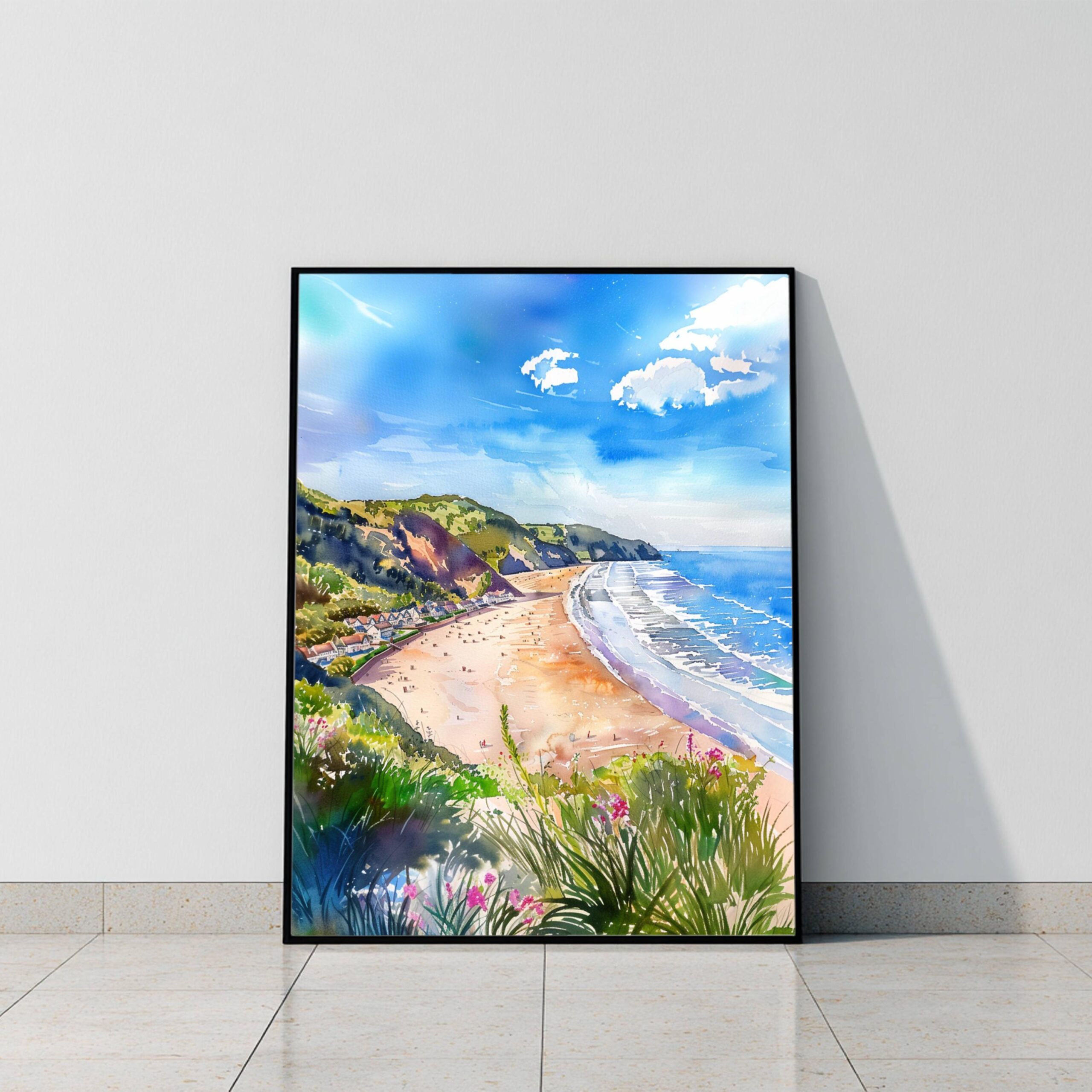 Woolacombe Devon England Watercolor Print: United Kingdom Travel Art Poster - Image 10