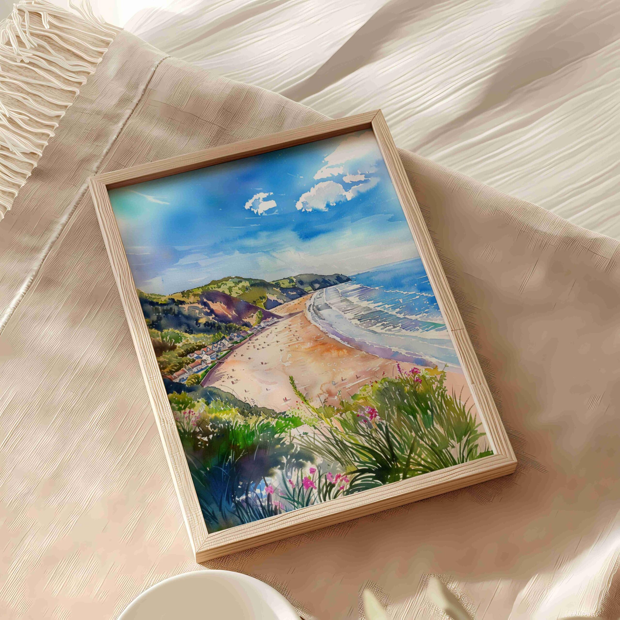 Woolacombe Devon England Watercolor Print: United Kingdom Travel Art Poster - Image 6