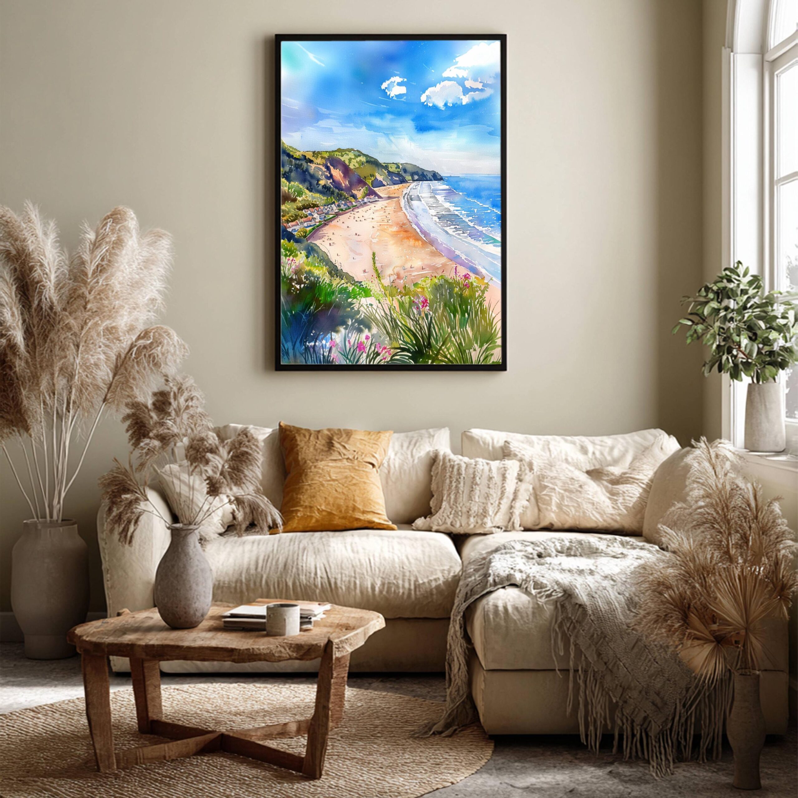 Woolacombe Devon England Watercolor Print: United Kingdom Travel Art Poster - Image 3
