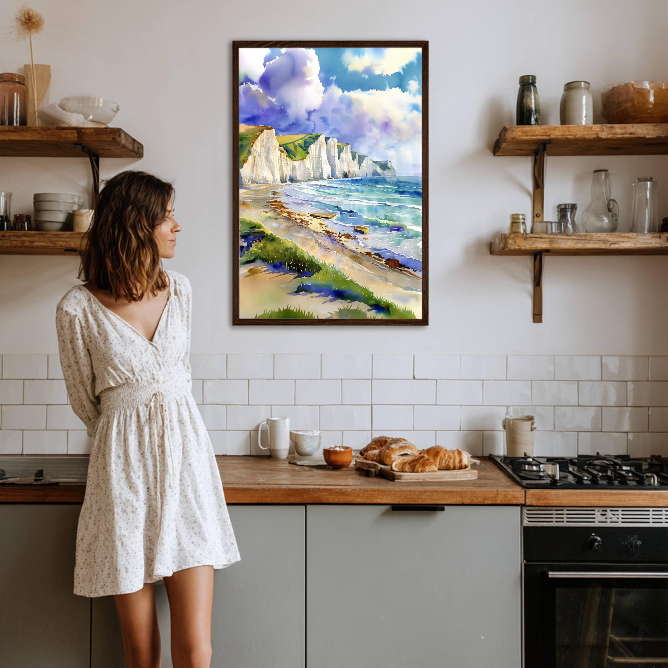 The Seven Sisters East Sussex England Watercolor Print: United Kingdom Travel Art Poster - Image 8