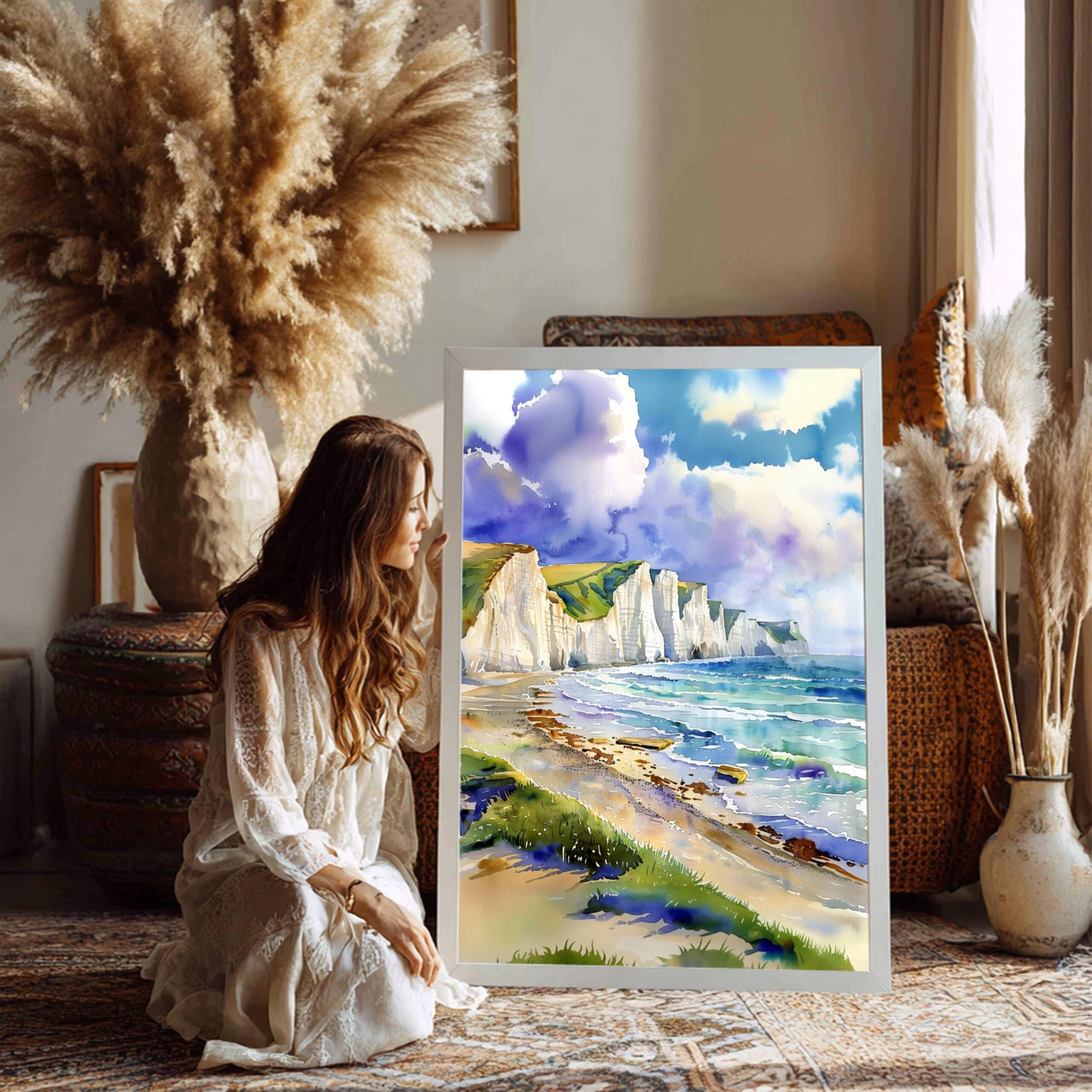 The Seven Sisters East Sussex England Watercolor Print: United Kingdom Travel Art Poster - Image 7