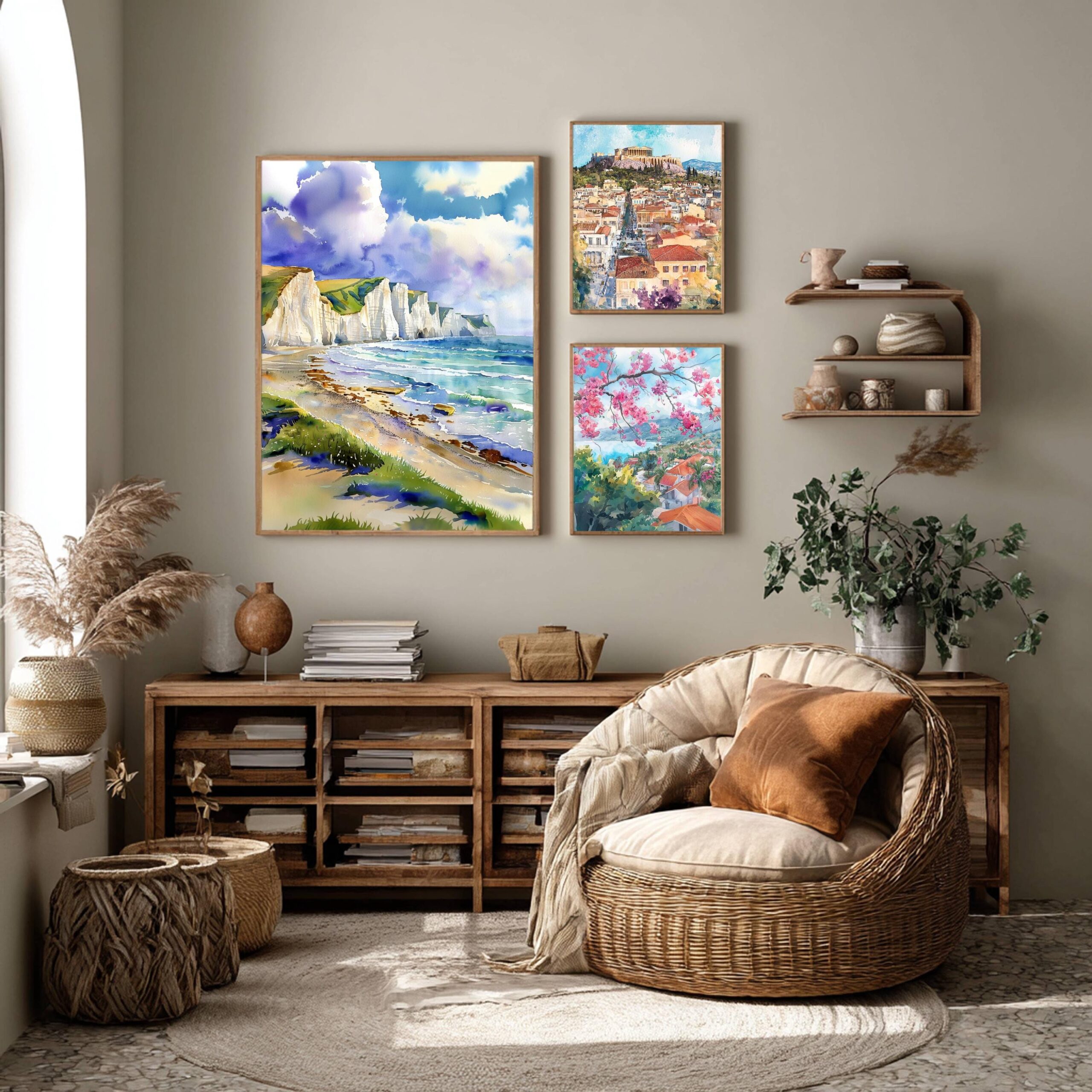 The Seven Sisters East Sussex England Watercolor Print: United Kingdom Travel Art Poster - Image 2