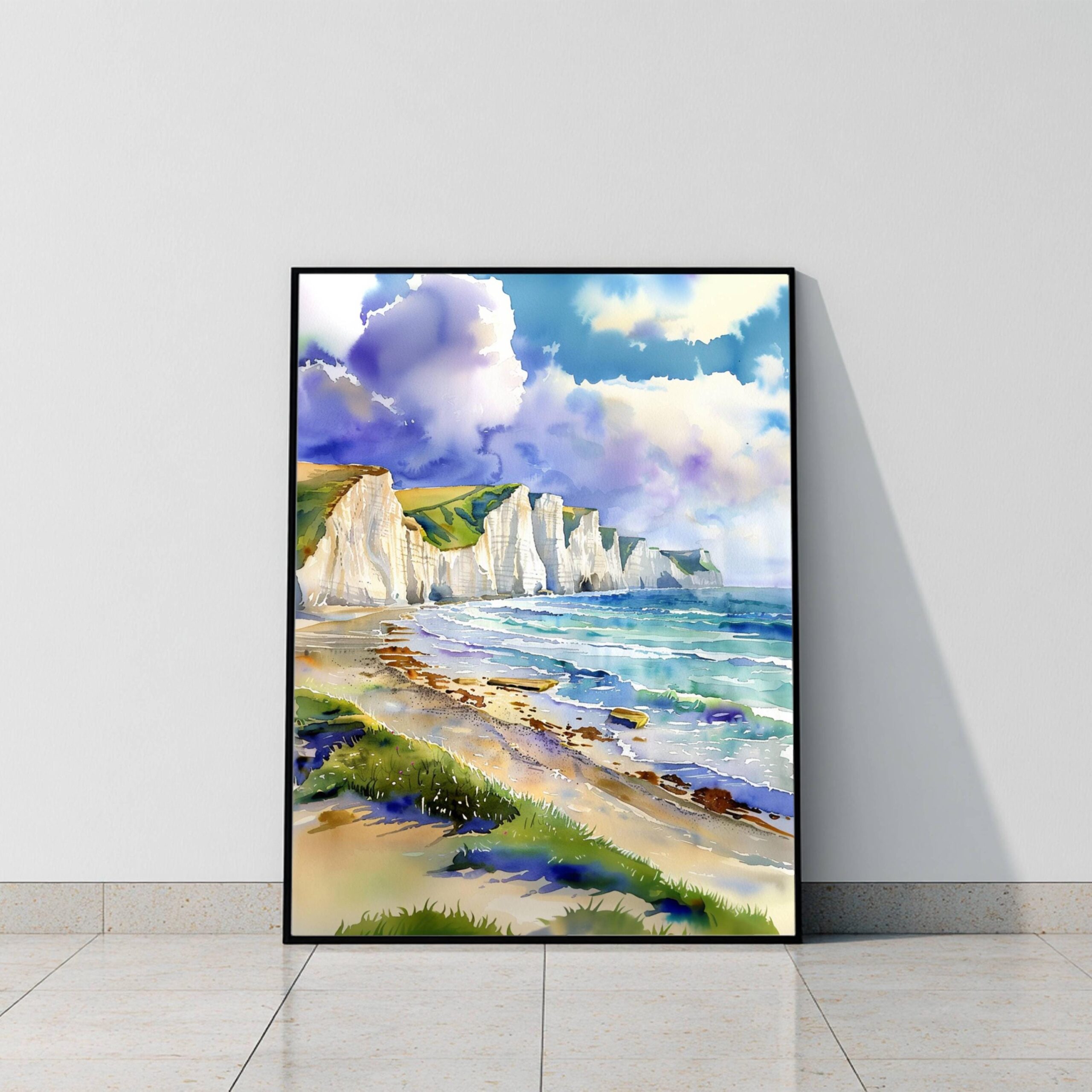 The Seven Sisters East Sussex England Watercolor Print: United Kingdom Travel Art Poster - Image 10