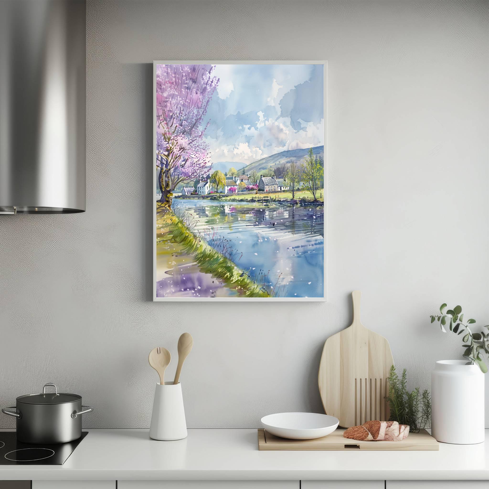 Buttermere Village Cumbria England Watercolor Print: United Kingdom Travel Art Poster - Image 5