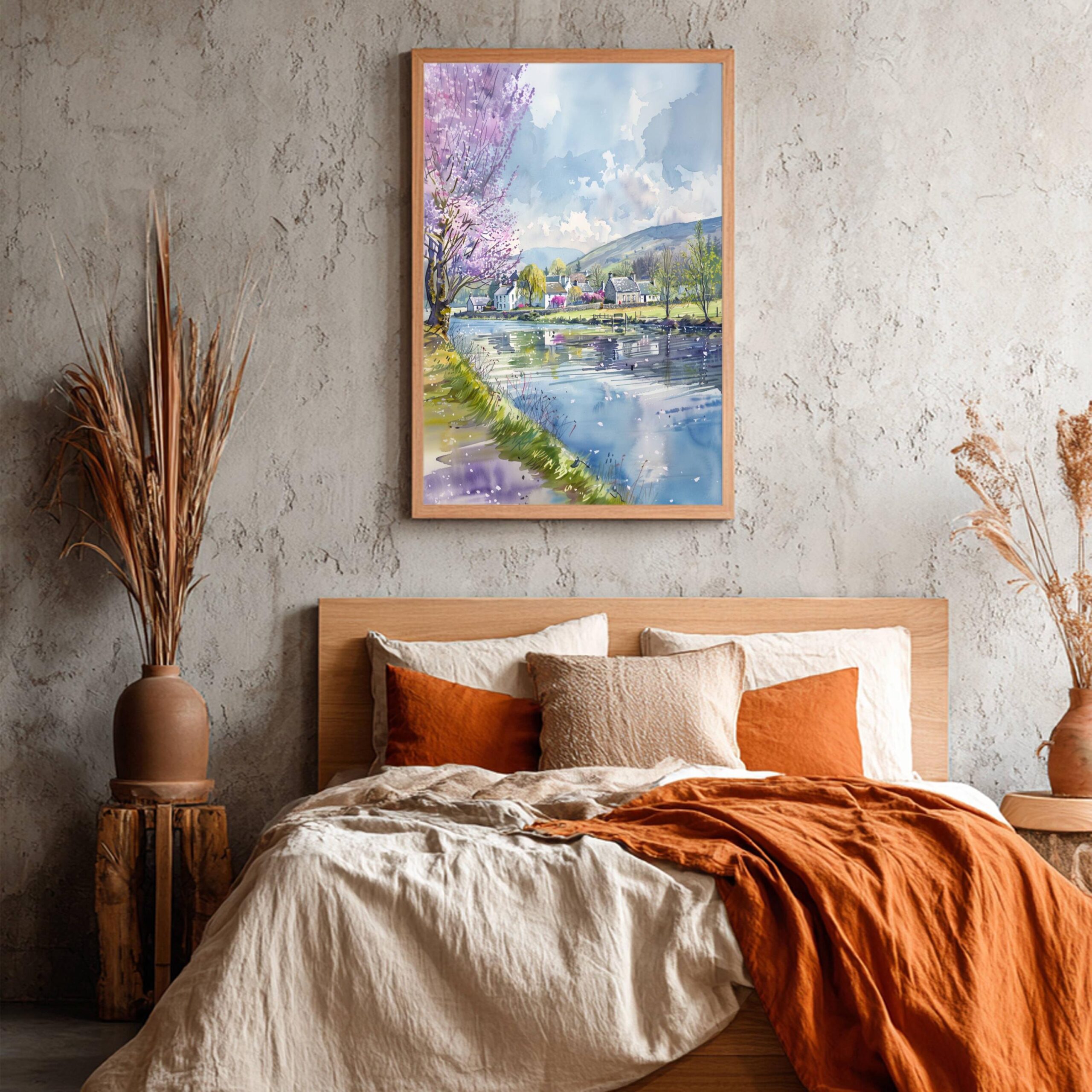 Buttermere Village Cumbria England Watercolor Print: United Kingdom Travel Art Poster - Image 4