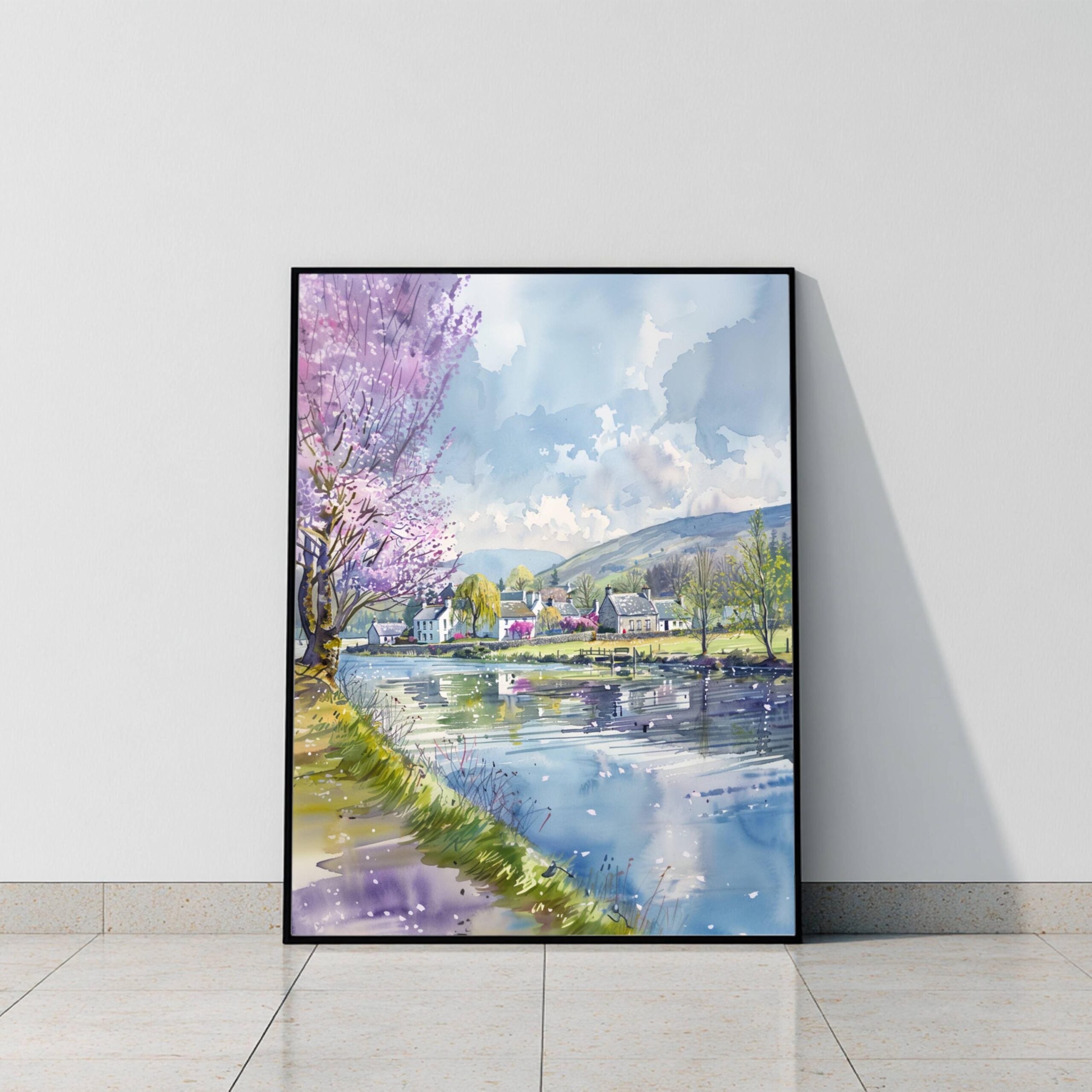 Buttermere Village Cumbria England Watercolor Print: United Kingdom Travel Art Poster - Image 10