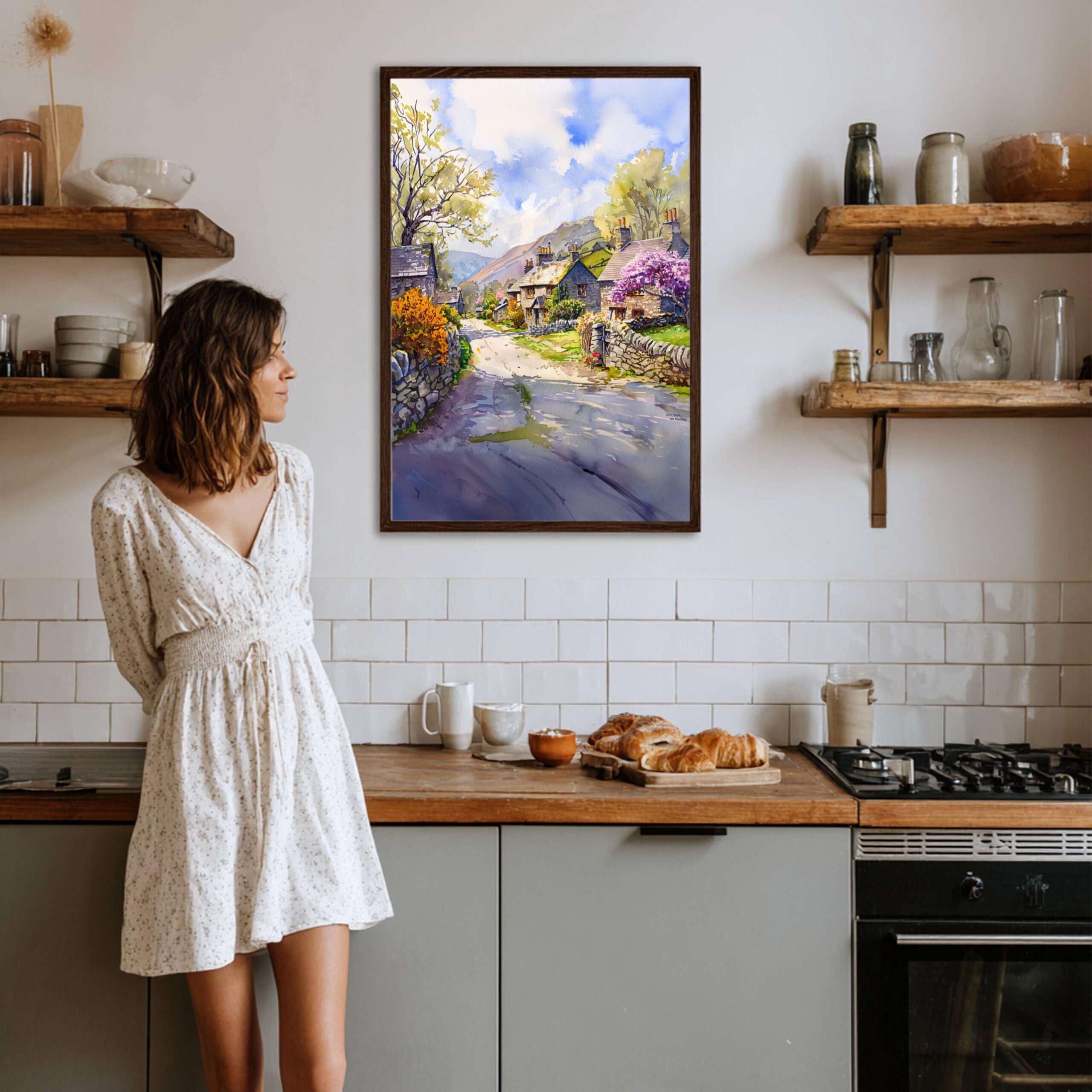 Buttermere Village Cumbria England Watercolor Print: United Kingdom Travel Art Poster - Image 7