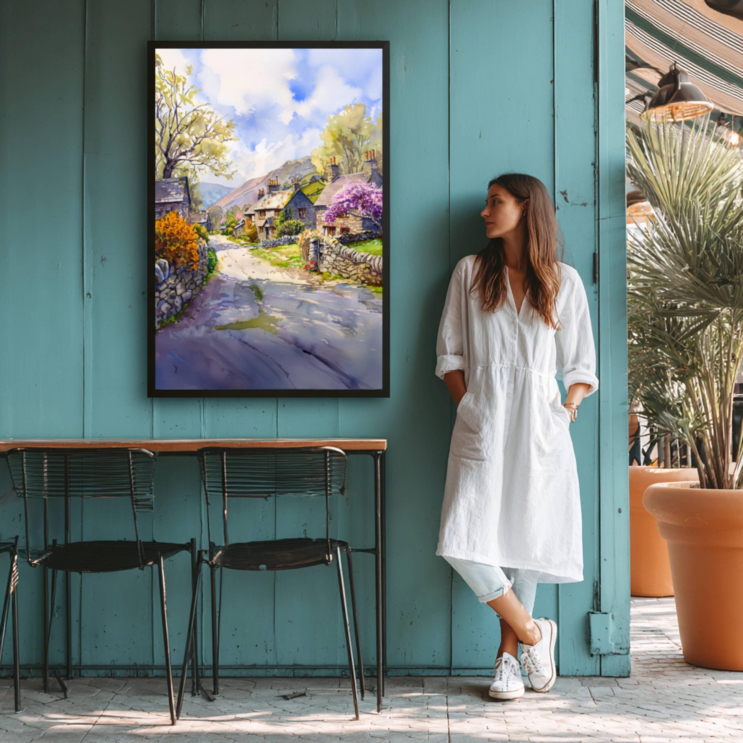 Buttermere Village Cumbria England Watercolor Print: United Kingdom Travel Art Poster - Image 8