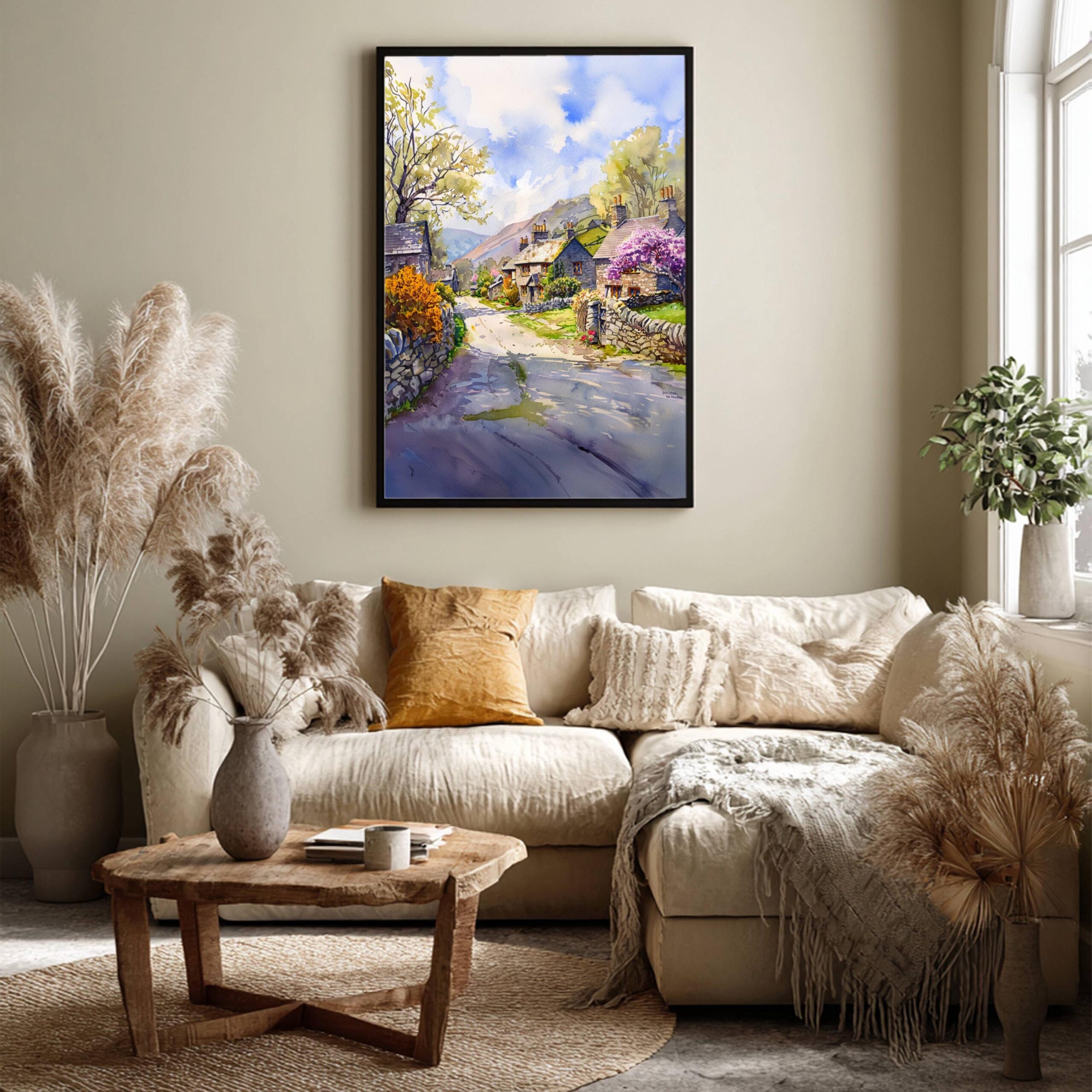 Buttermere Village Cumbria England Watercolor Print: United Kingdom Travel Art Poster - Image 3