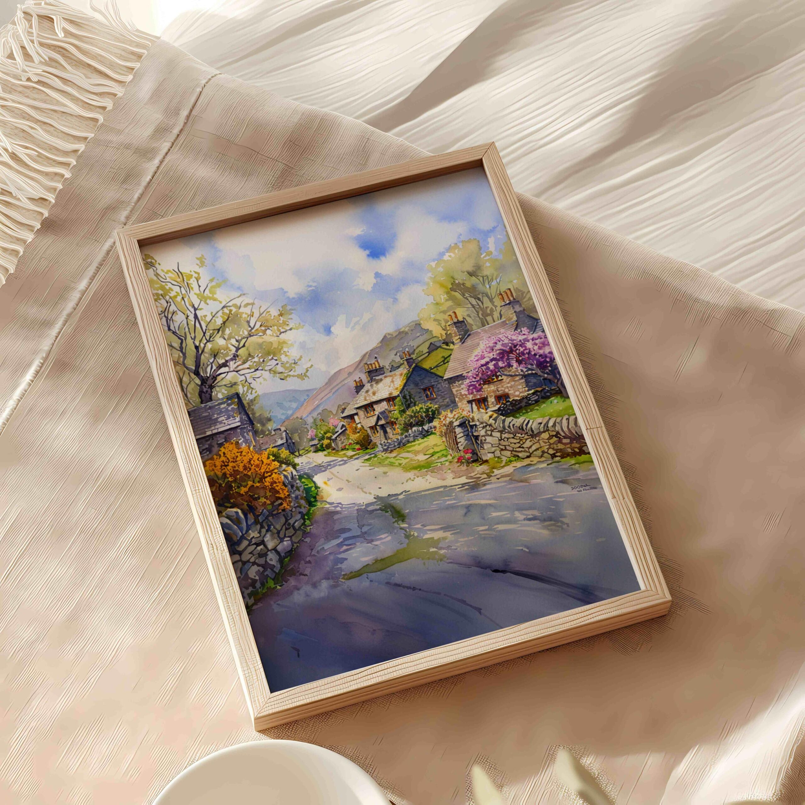 Buttermere Village Cumbria England Watercolor Print: United Kingdom Travel Art Poster - Image 6