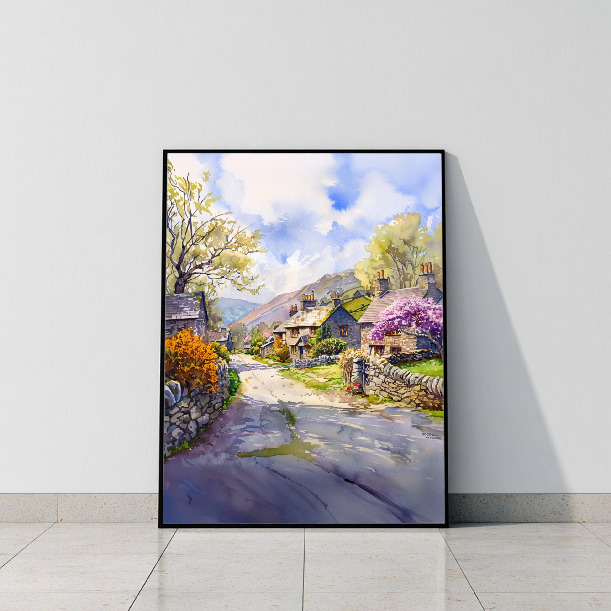 Buttermere Village Cumbria England Watercolor Print: United Kingdom Travel Art Poster - Image 10