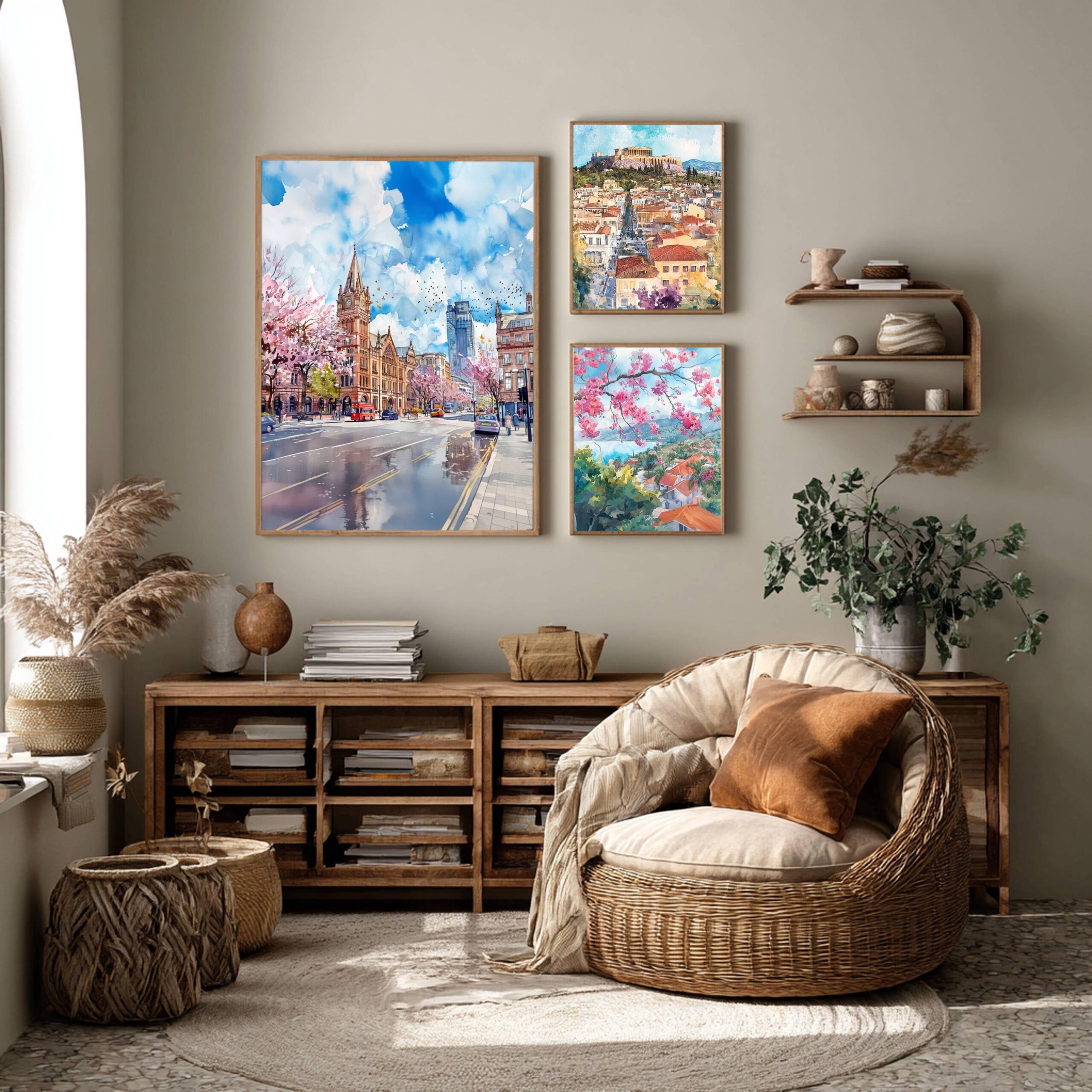 Manchester England Watercolor Print: United Kingdom Travel Art Poster - Image 2