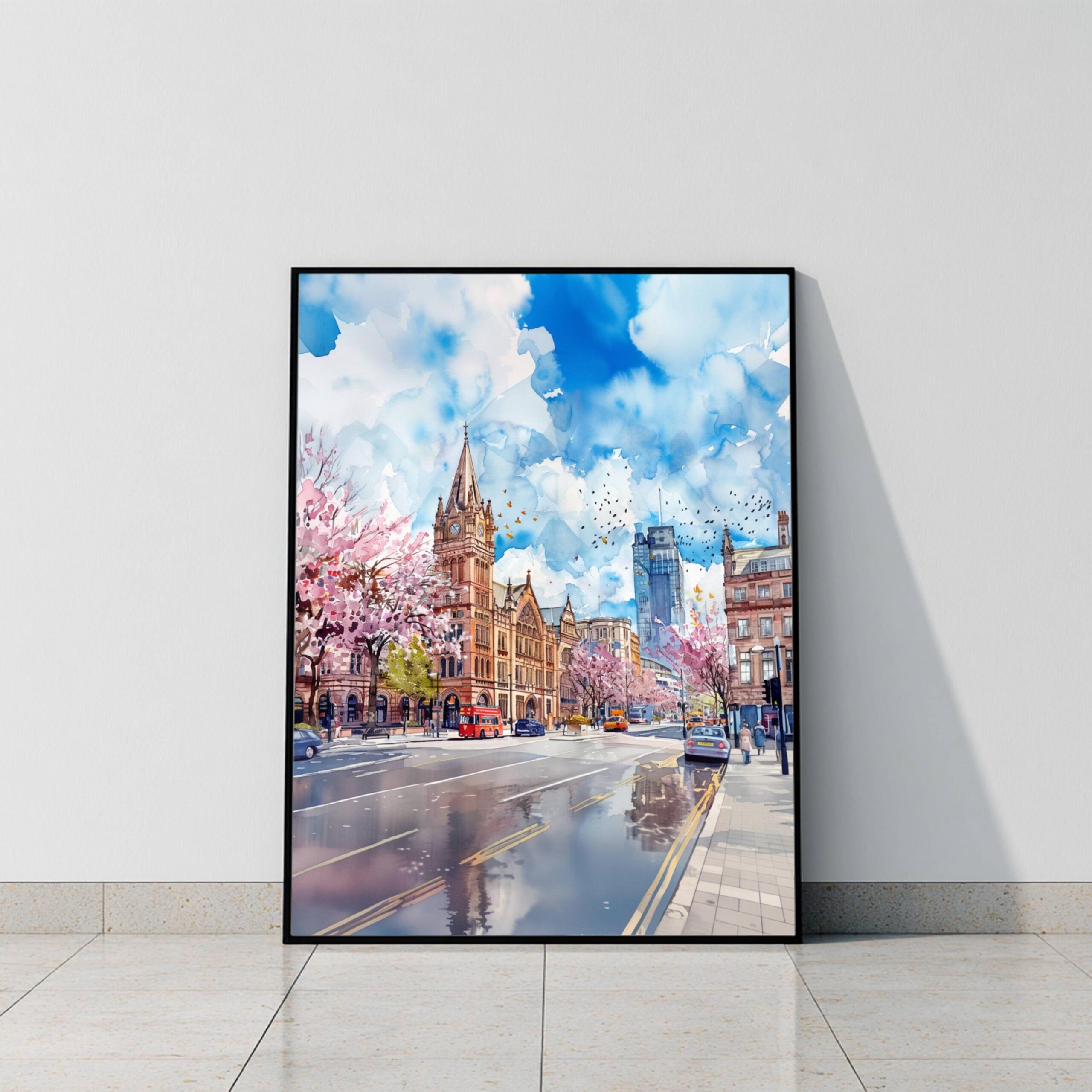 Manchester England Watercolor Print: United Kingdom Travel Art Poster - Image 10