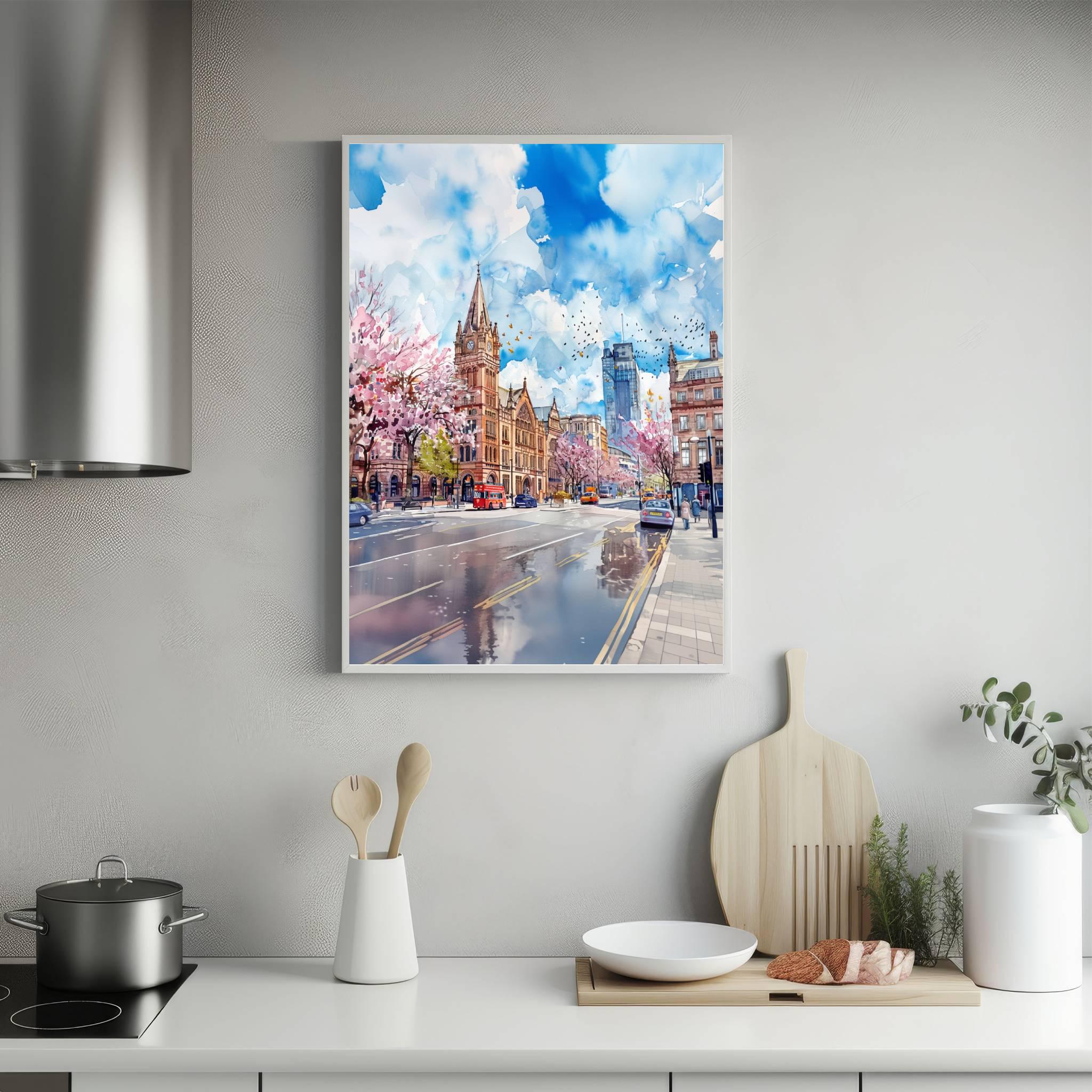 Manchester England Watercolor Print: United Kingdom Travel Art Poster - Image 5