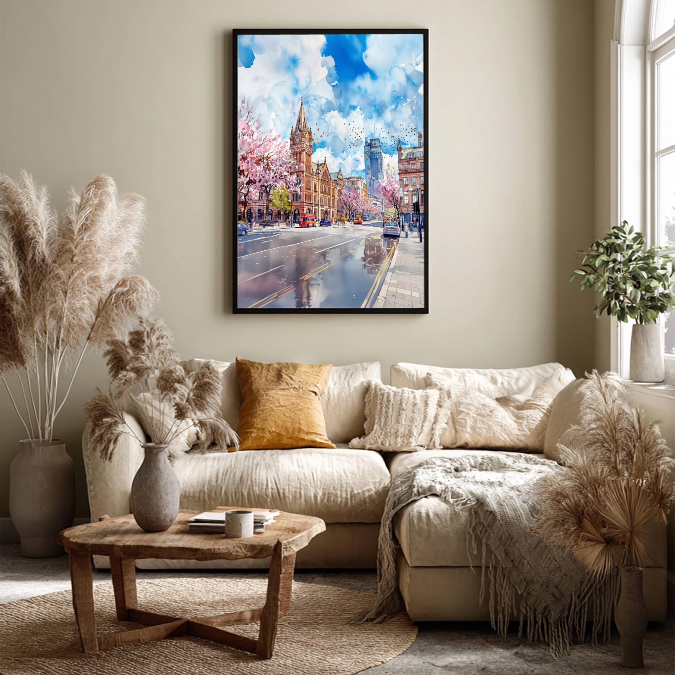 Manchester England Watercolor Print: United Kingdom Travel Art Poster - Image 3