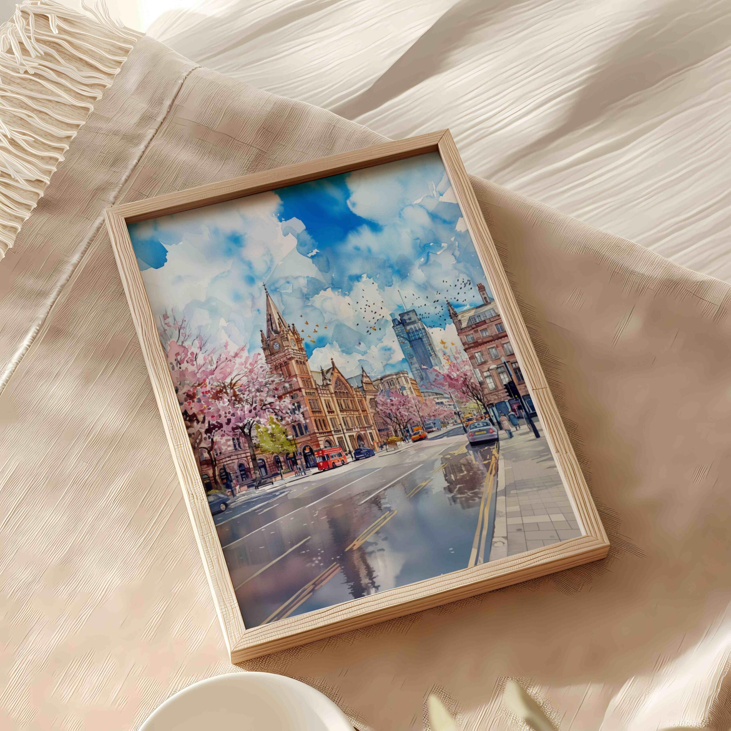 Manchester England Watercolor Print: United Kingdom Travel Art Poster - Image 6