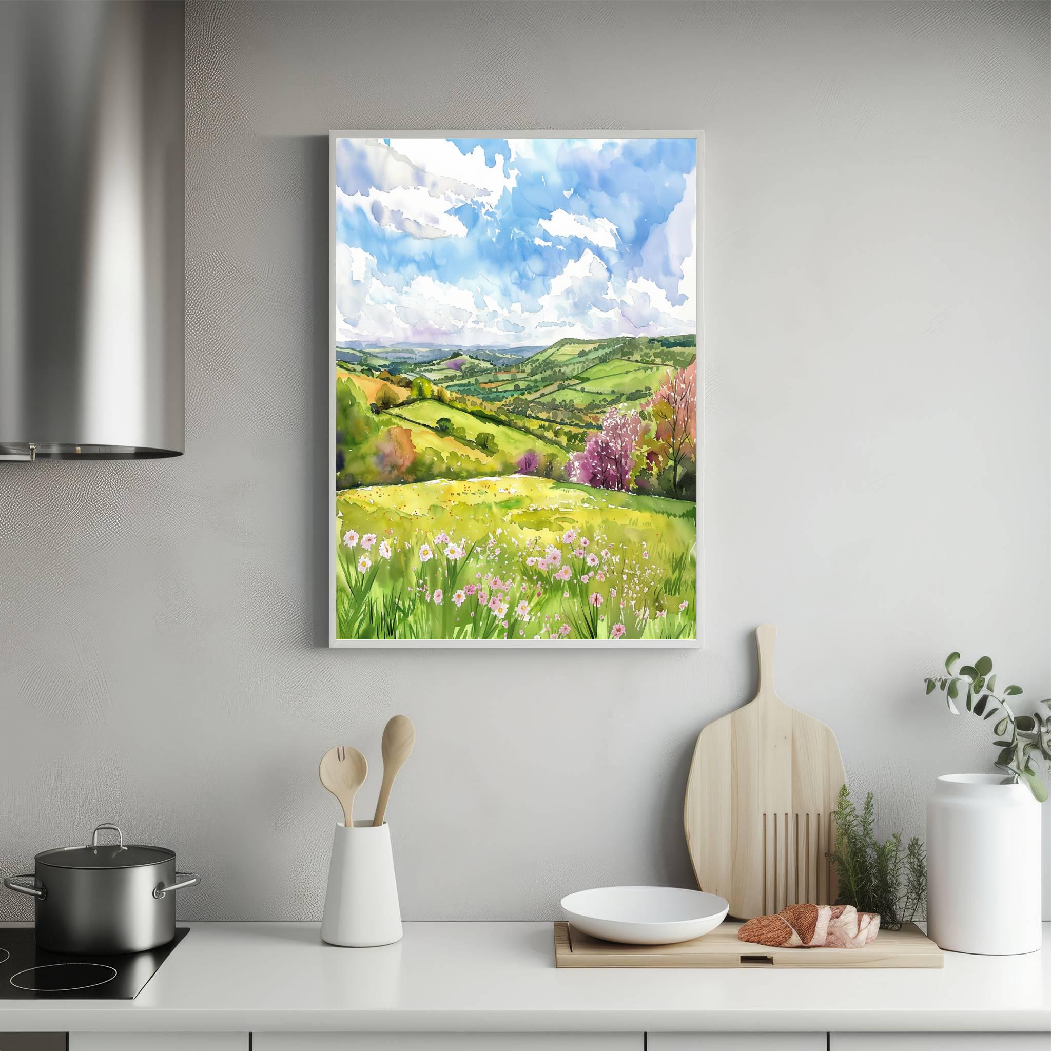 The Shropshire Hills England Watercolor: United Kingdom Travel Art Poster - Image 5