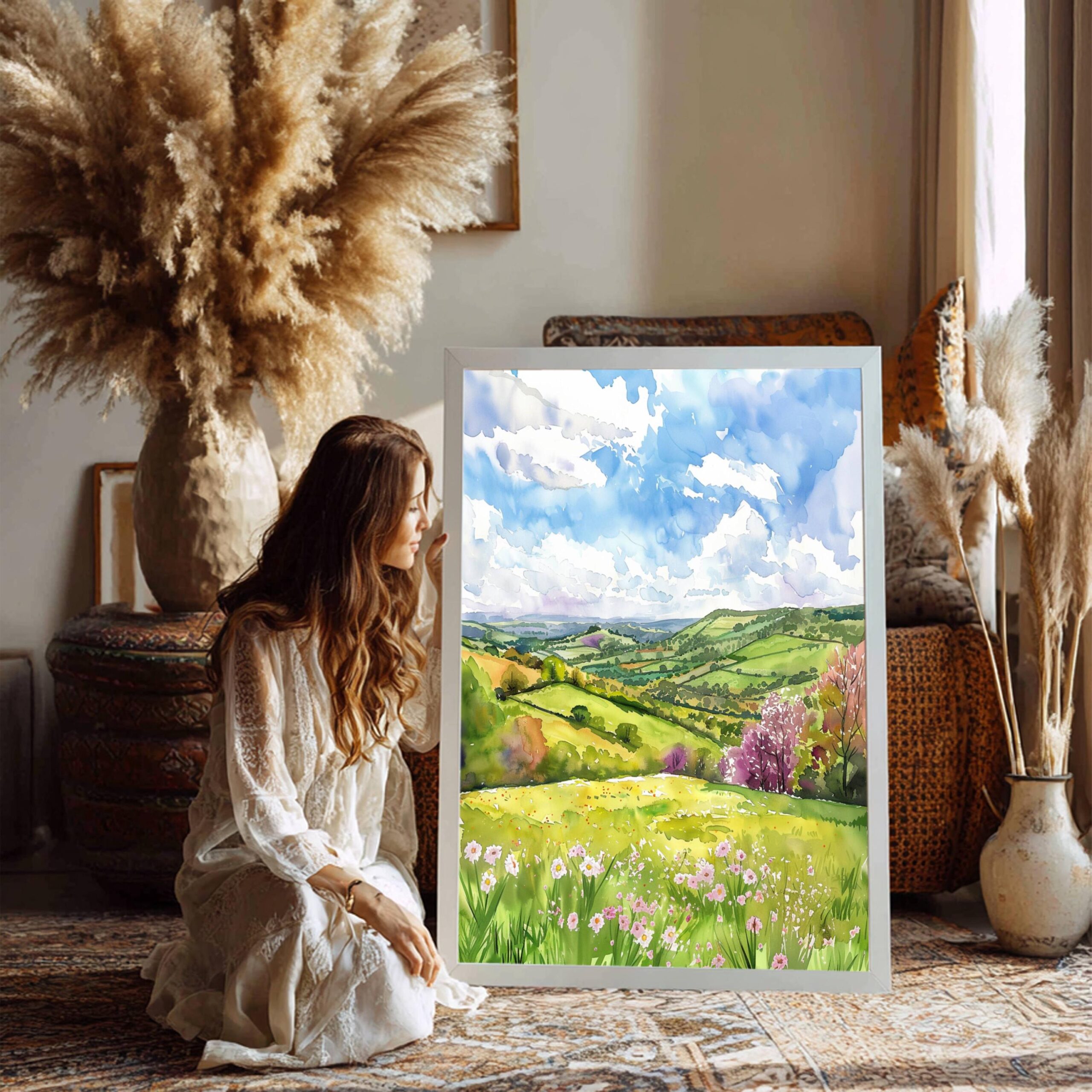 The Shropshire Hills England Watercolor: United Kingdom Travel Art Poster - Image 7