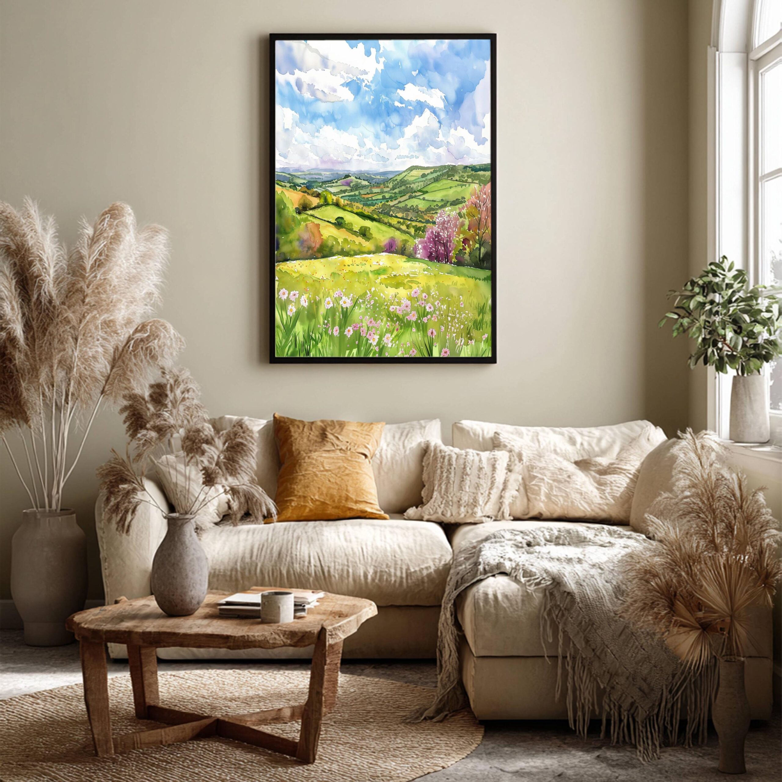 The Shropshire Hills England Watercolor: United Kingdom Travel Art Poster - Image 3