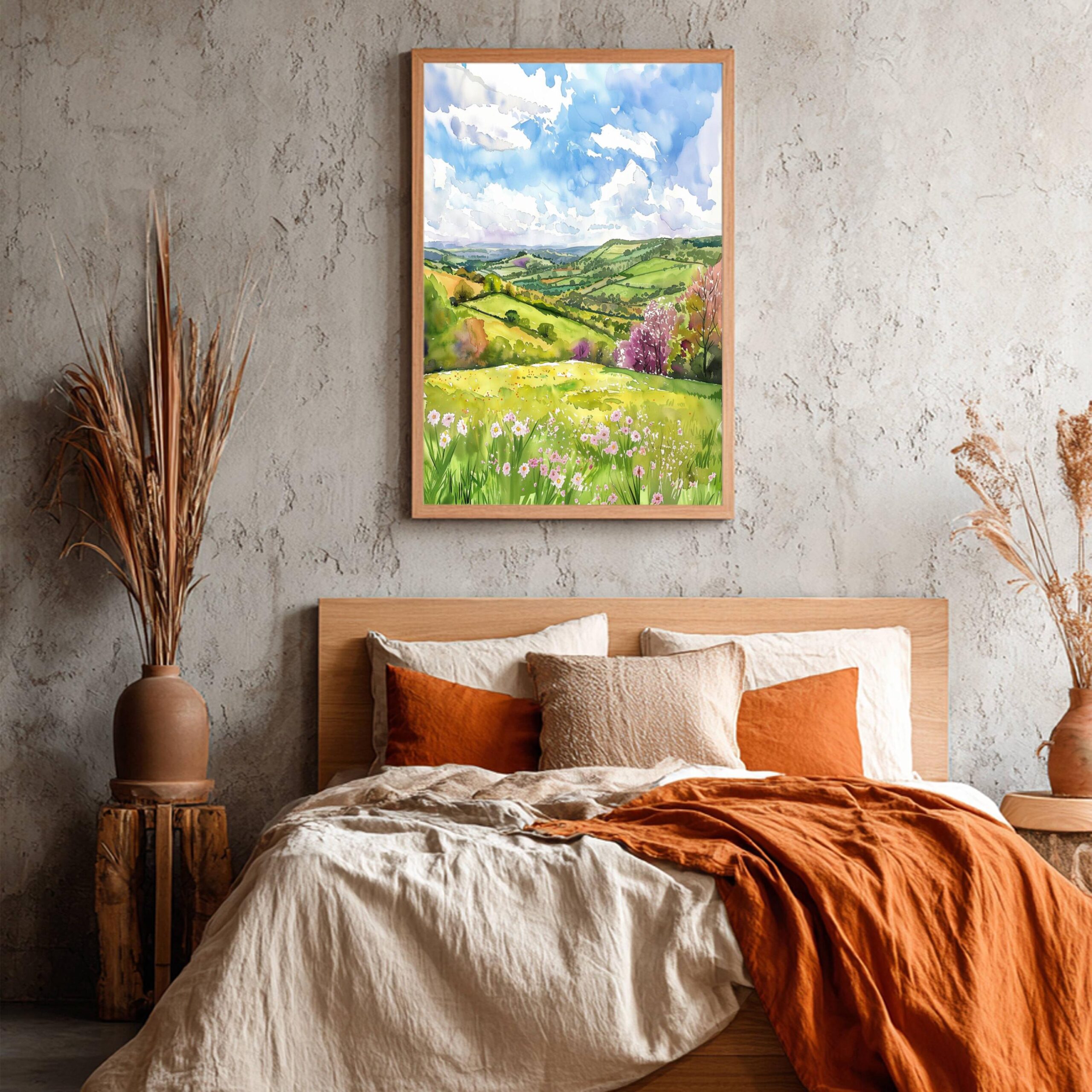 The Shropshire Hills England Watercolor: United Kingdom Travel Art Poster - Image 4