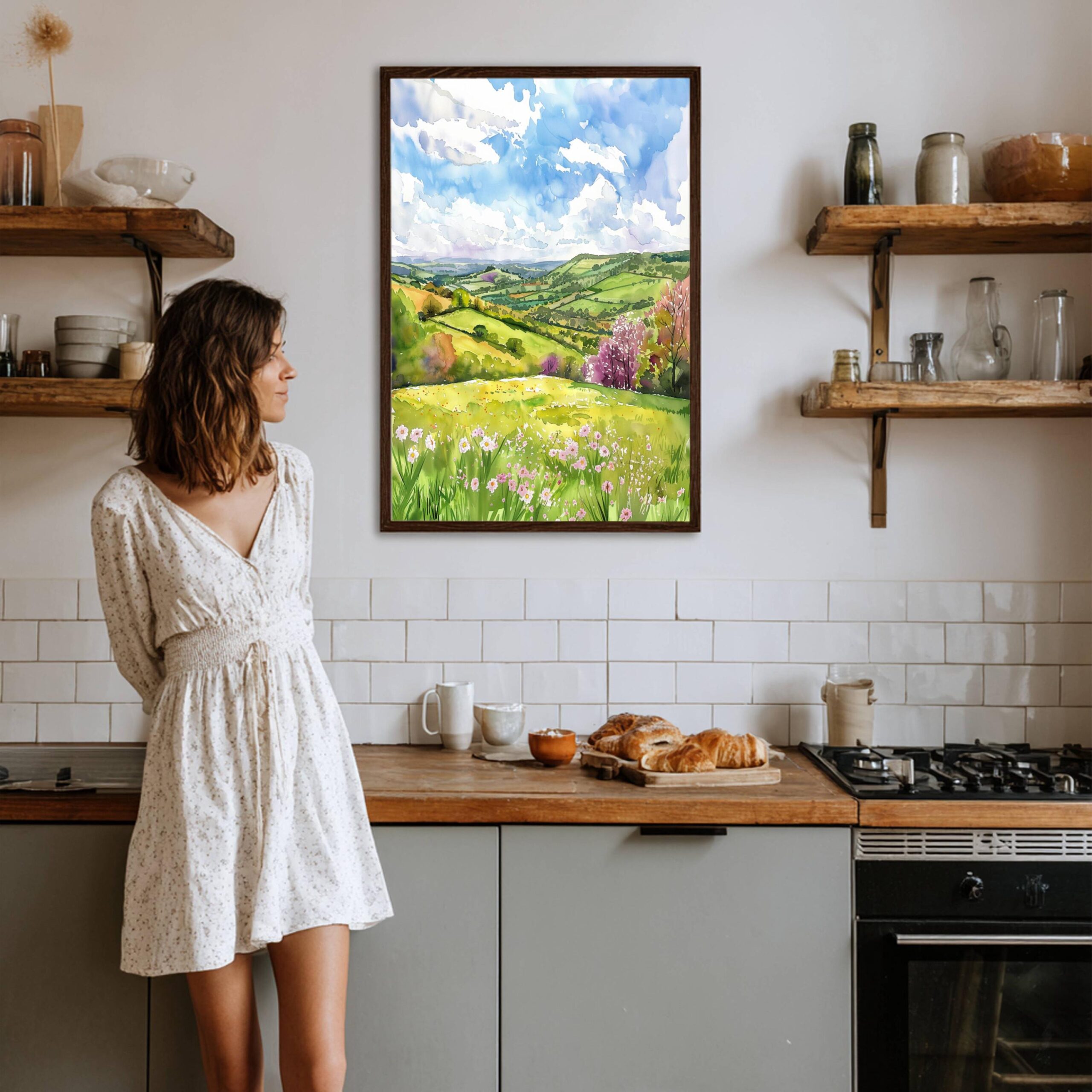 The Shropshire Hills England Watercolor: United Kingdom Travel Art Poster - Image 8