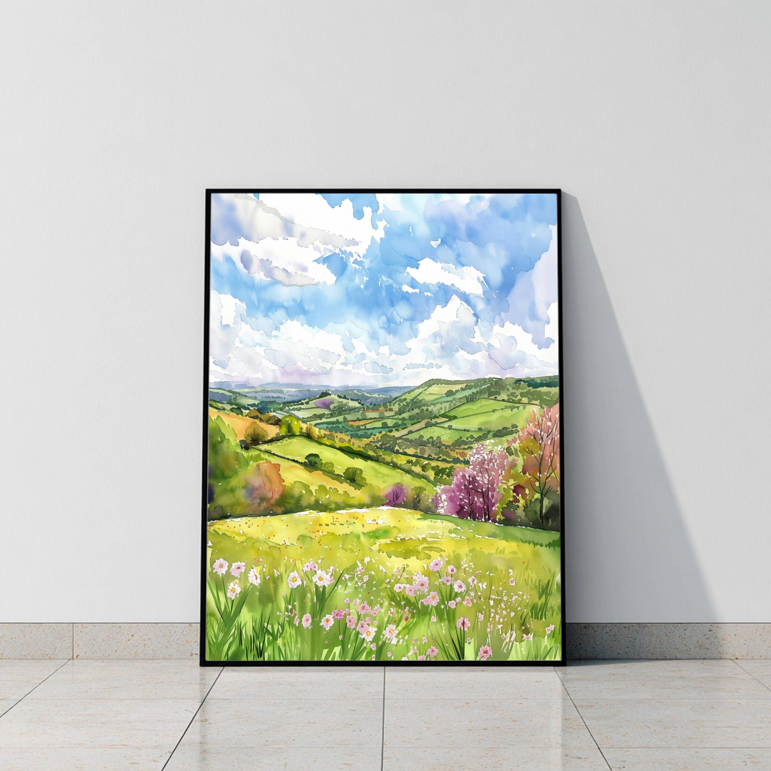 The Shropshire Hills England Watercolor: United Kingdom Travel Art Poster - Image 10