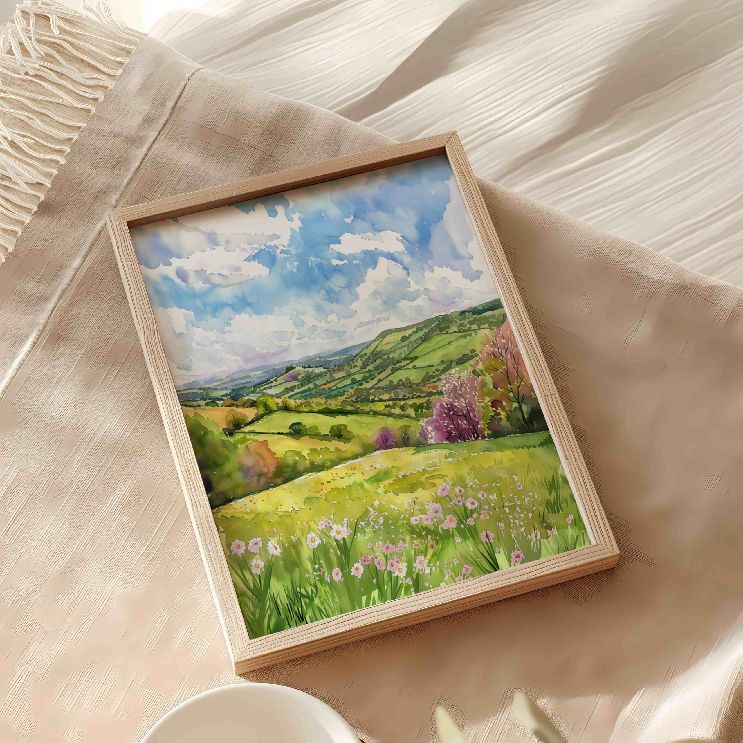 The Shropshire Hills England Watercolor: United Kingdom Travel Art Poster - Image 6