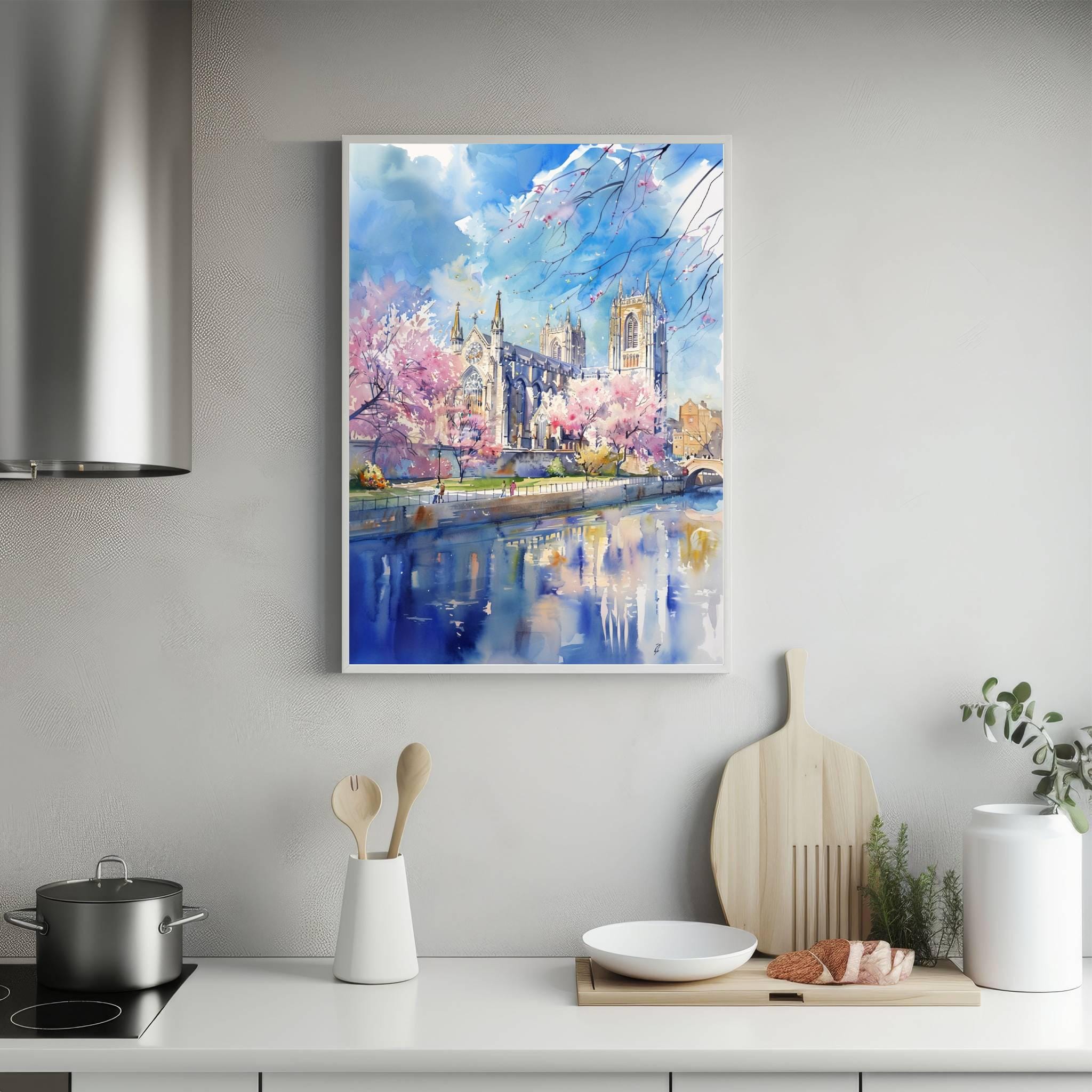 York Minster York England Watercolor: United Kingdom Travel Art Poster - Image 5