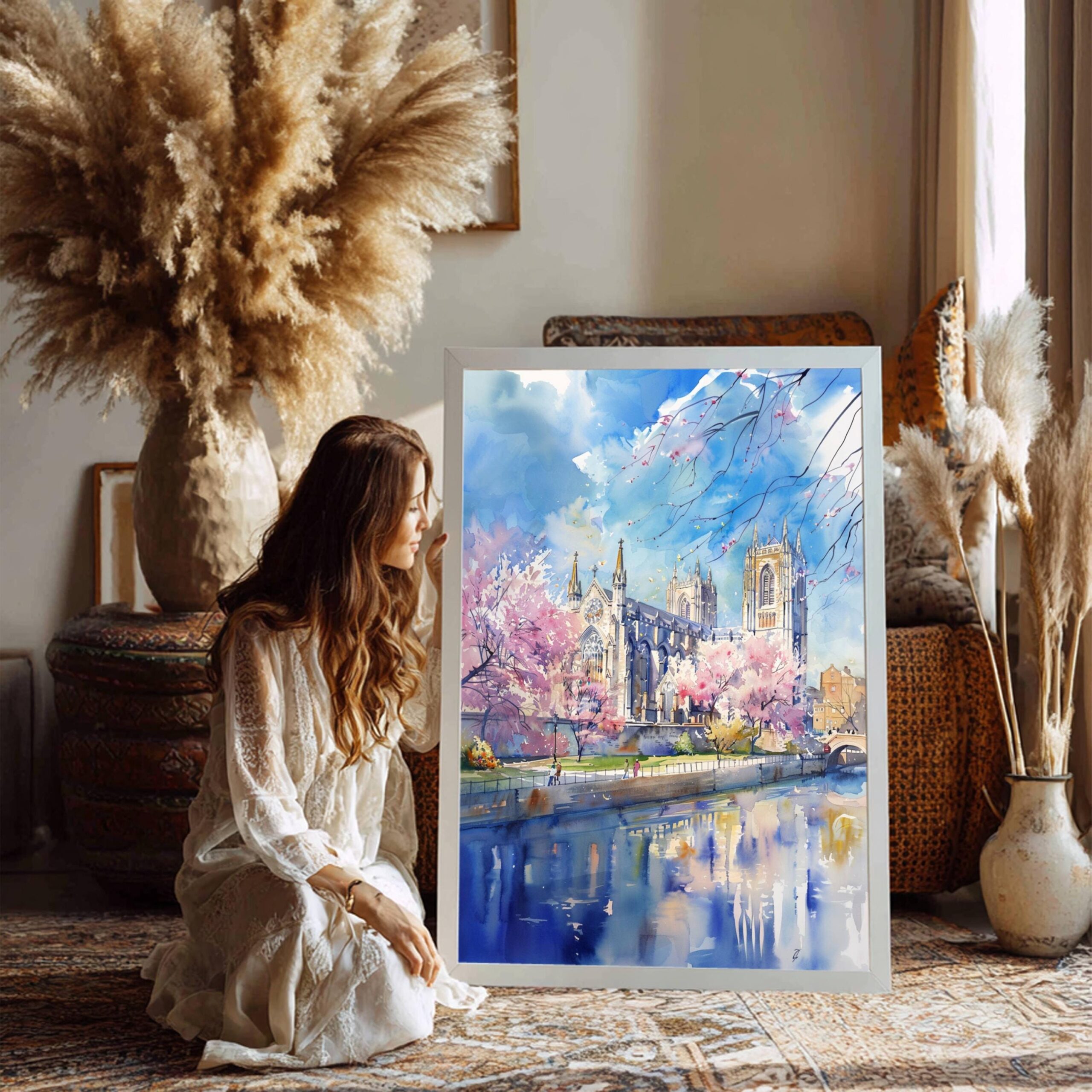 York Minster York England Watercolor: United Kingdom Travel Art Poster - Image 7