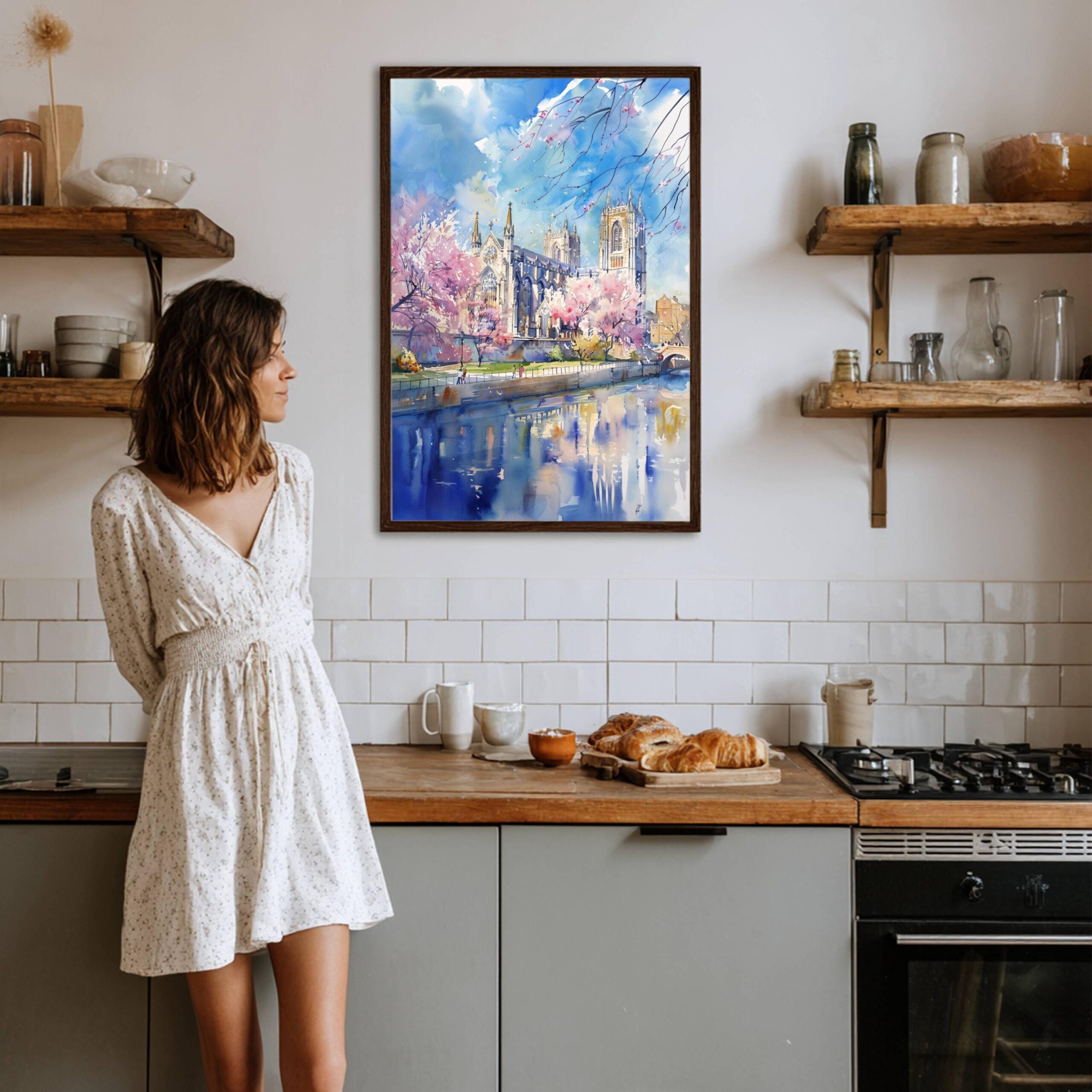 York Minster York England Watercolor: United Kingdom Travel Art Poster - Image 8